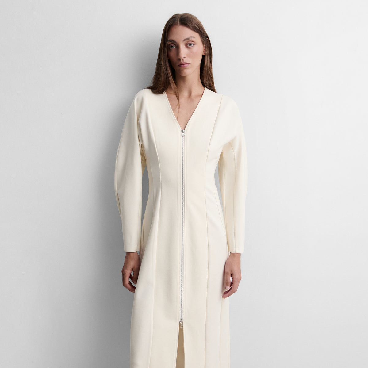 Midi dress with zip
