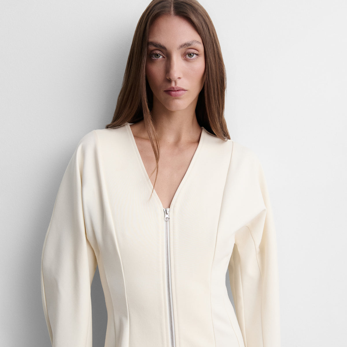 Midi dress with zip