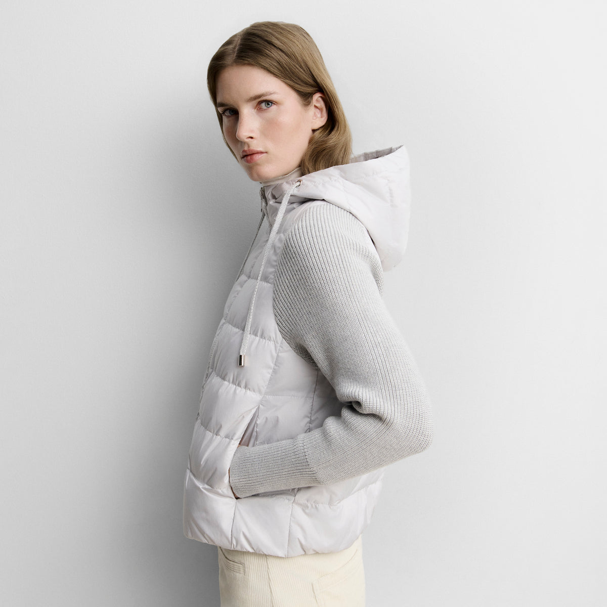 Parka courte bimatière