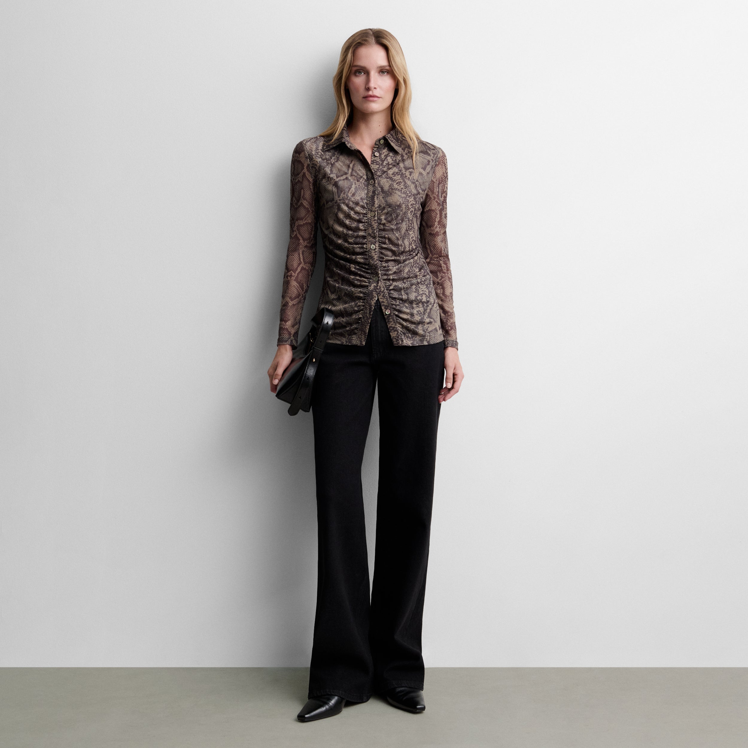 Chemise en tulle imprimé