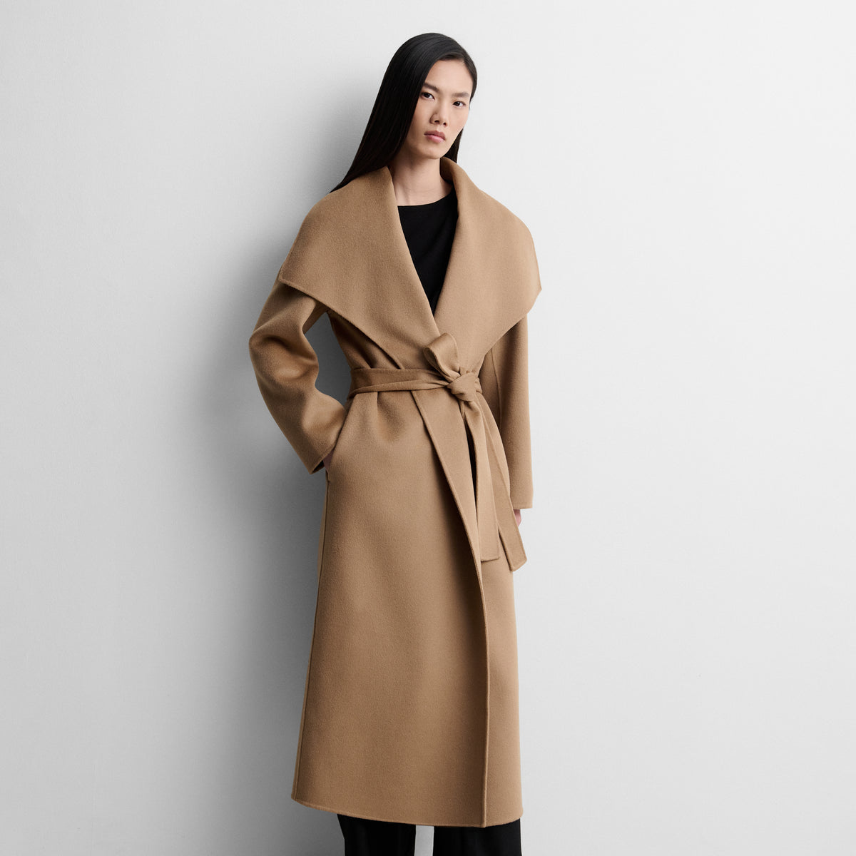 Manteau long double face