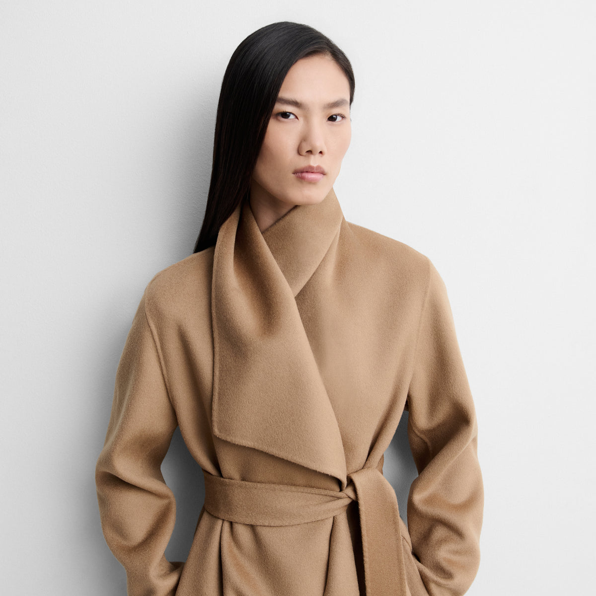Manteau long double face