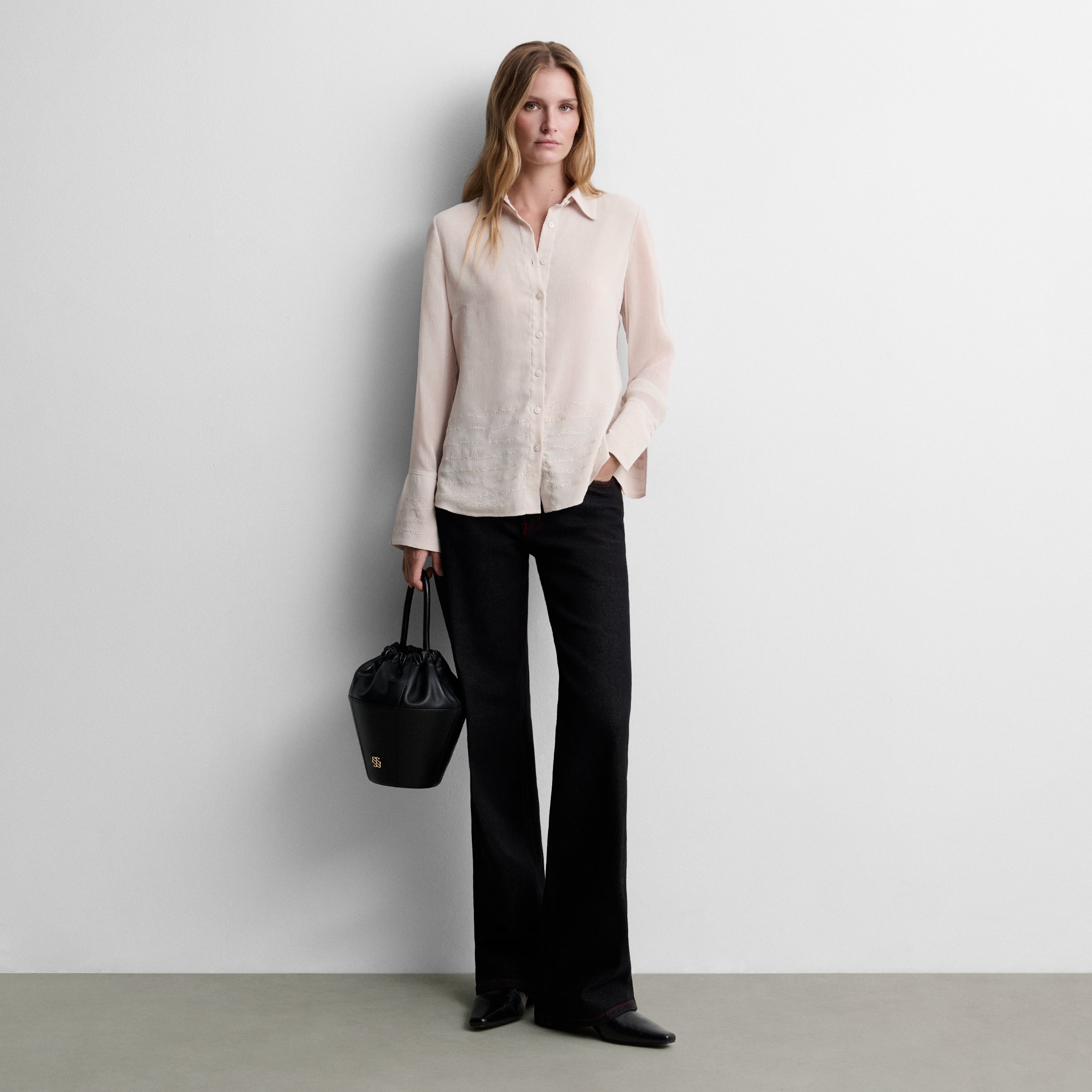Chemise fluide brodée