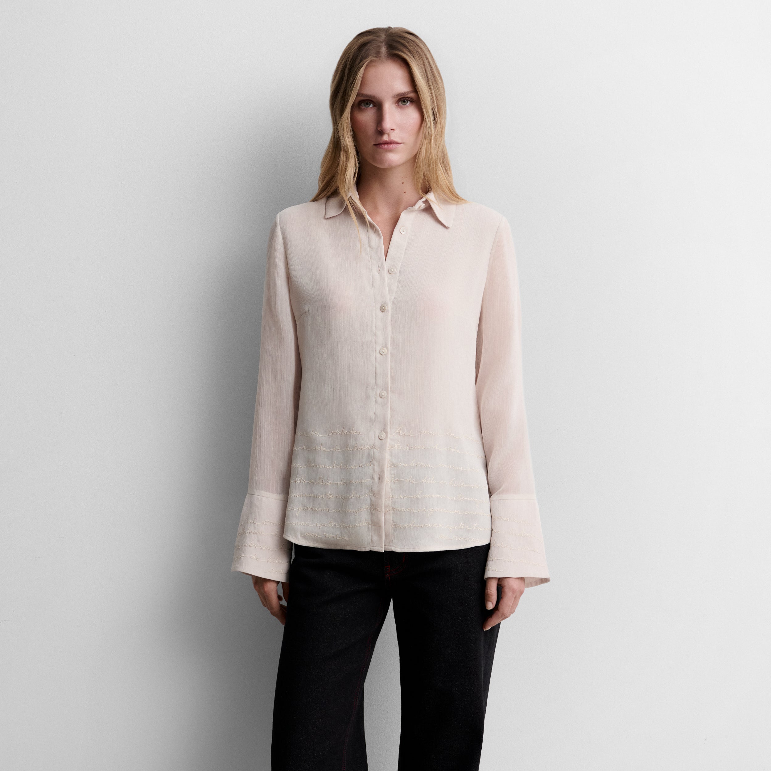 Chemise fluide brodée