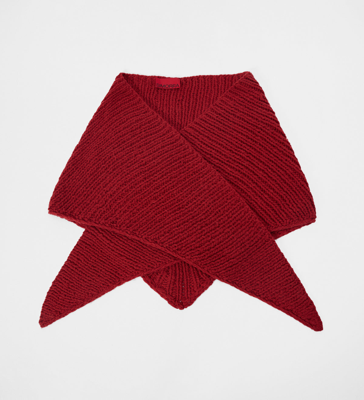 Triangular knit scarf