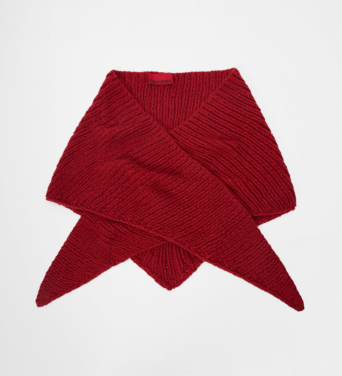 Triangular knit scarf