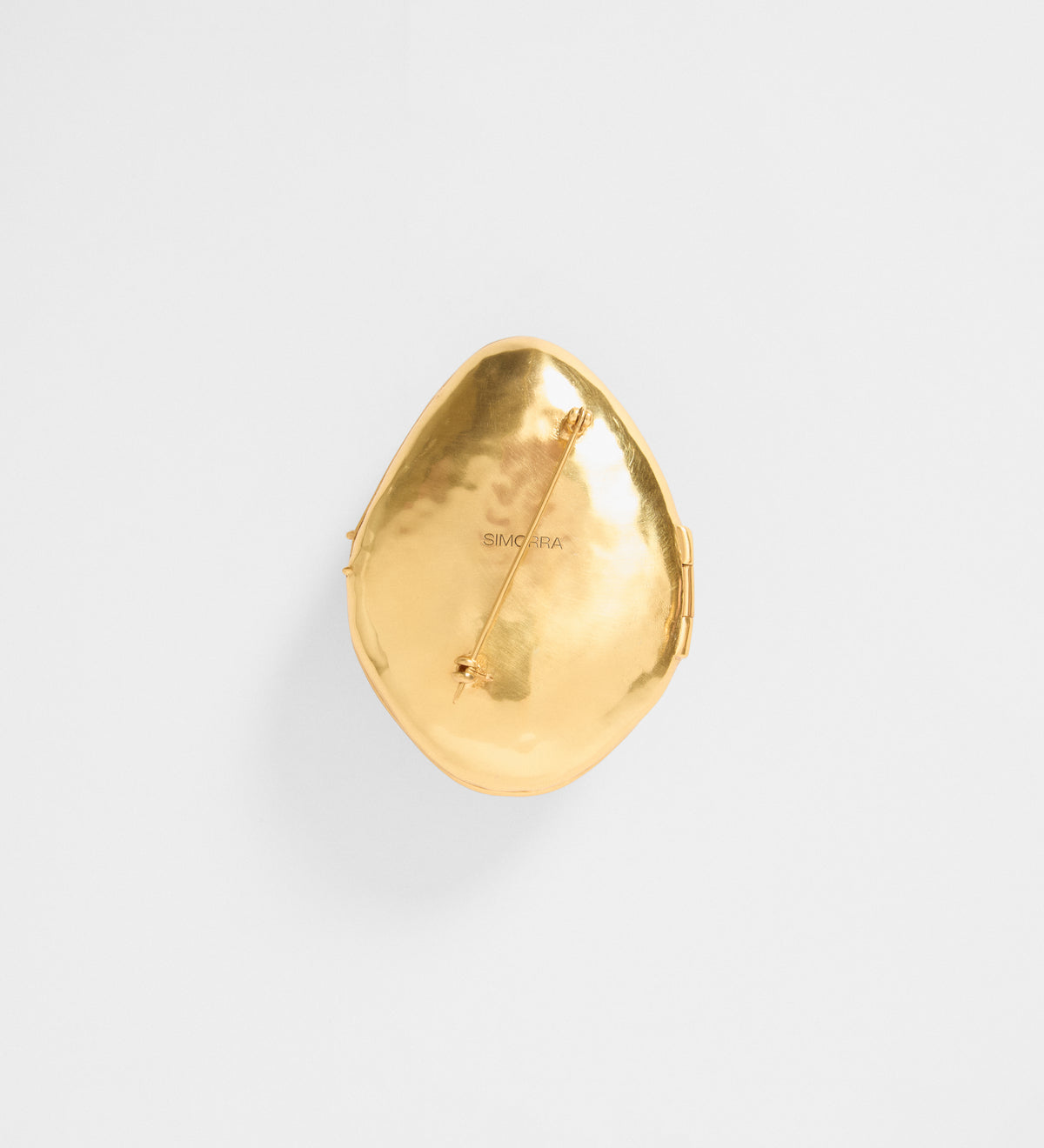 Gold-tone locket brooch