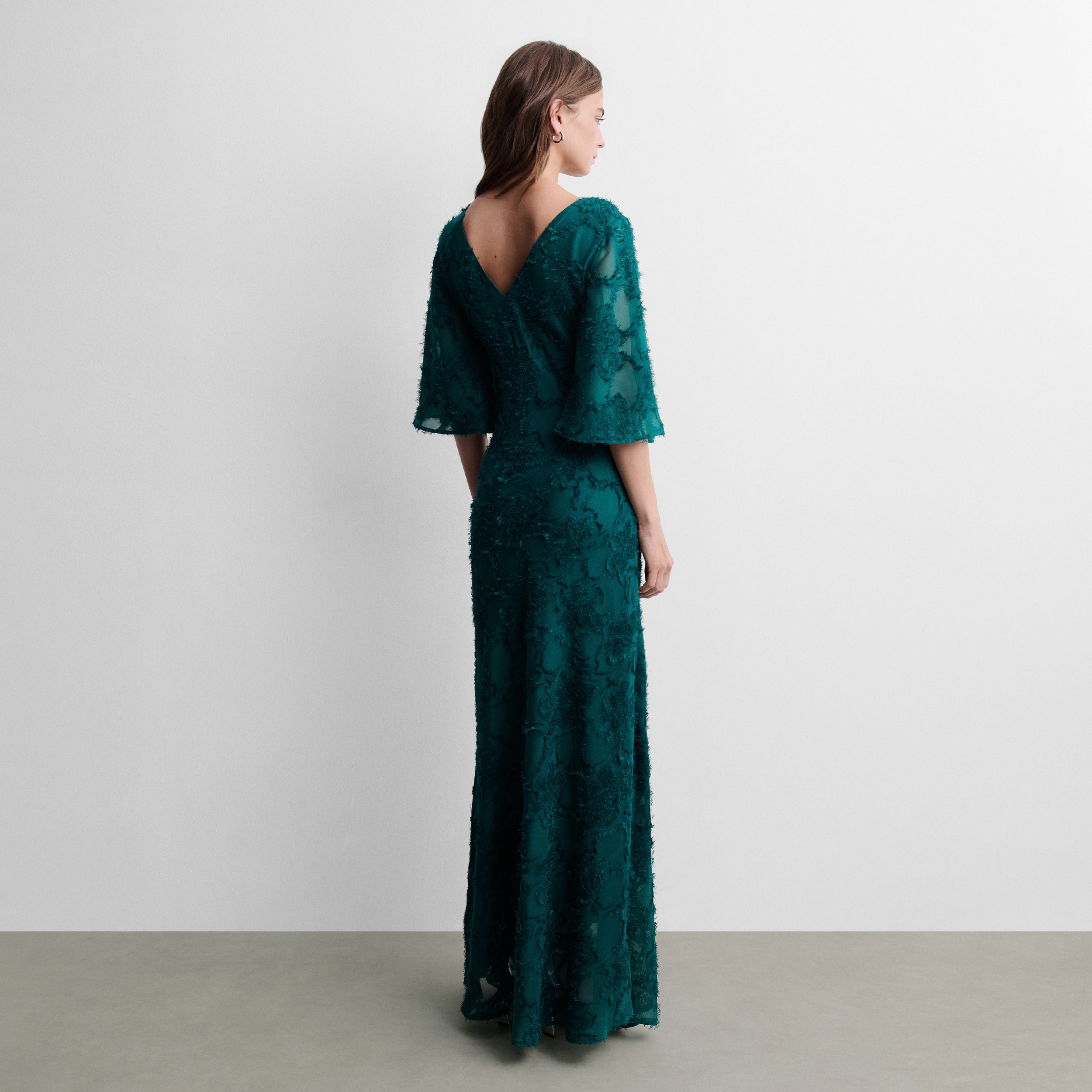 Robe longue en tissu fantaisie