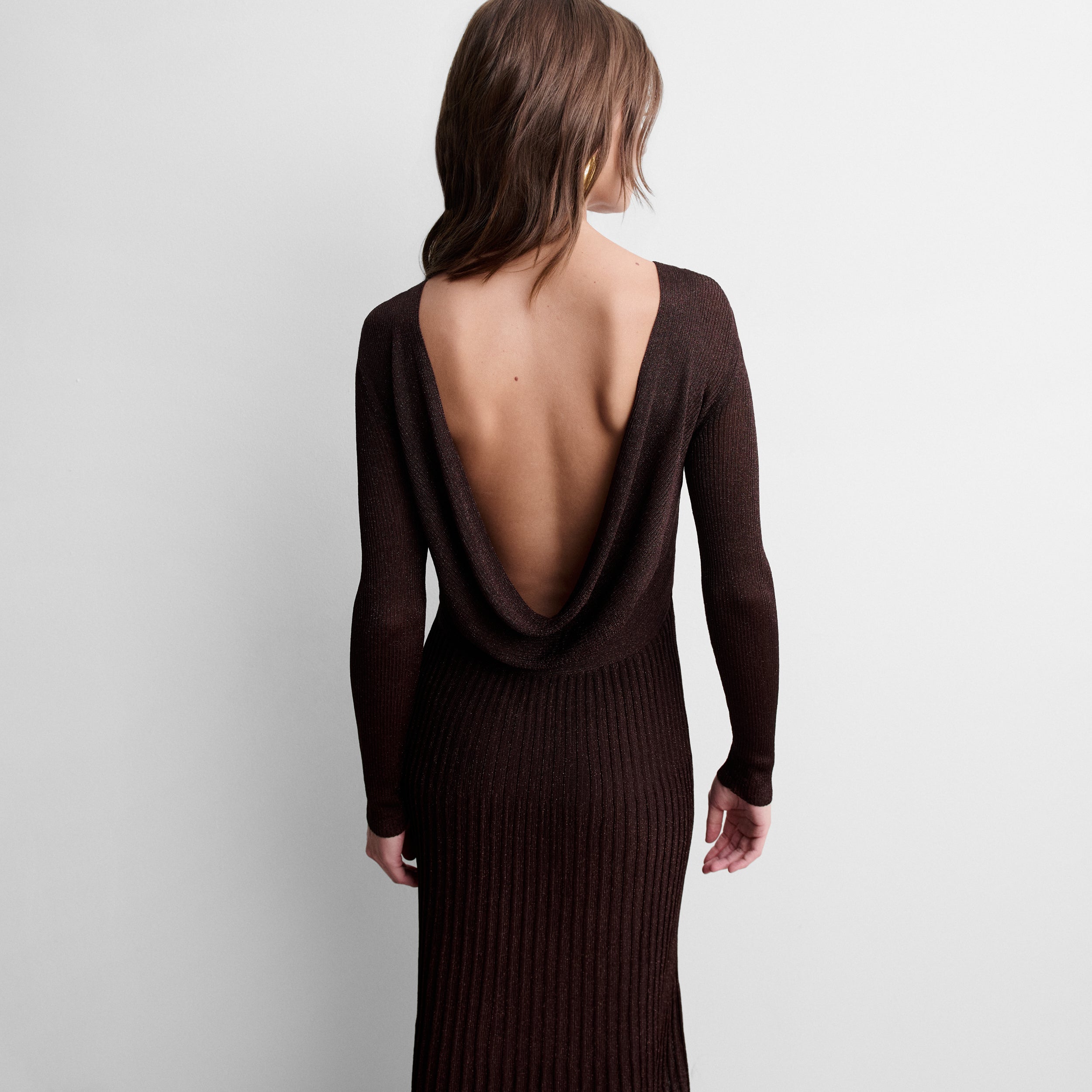 Long lurex knit dress