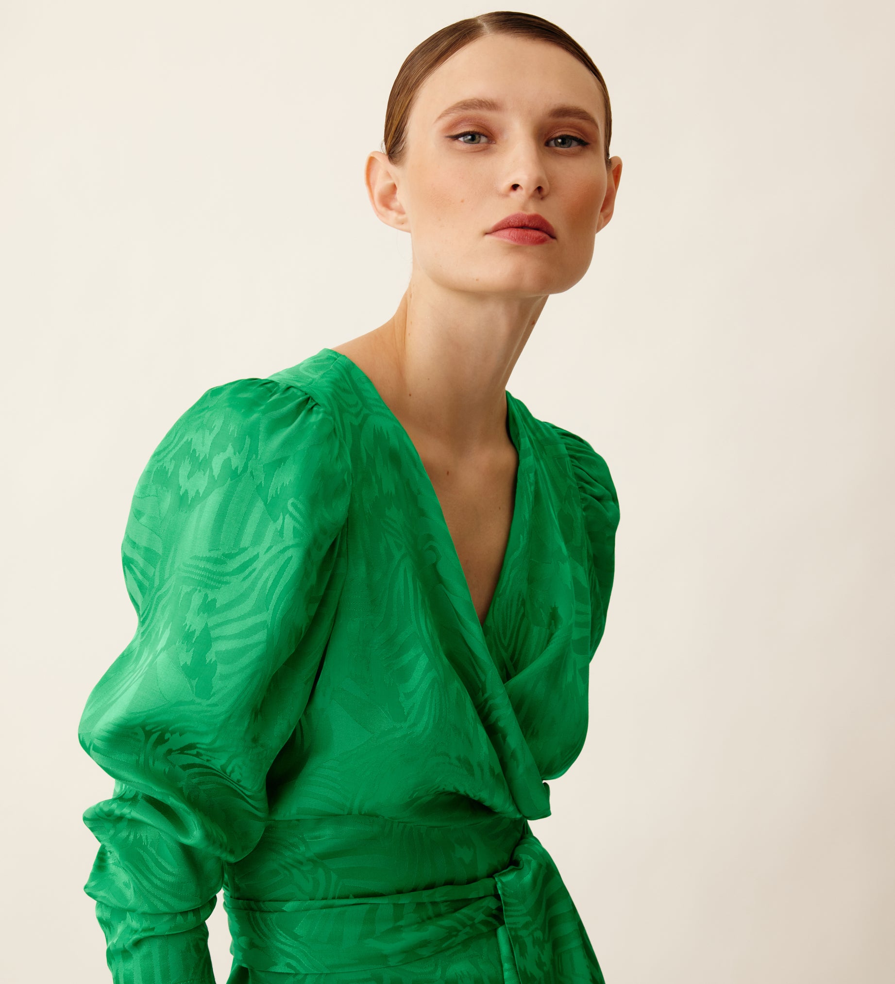 Blusa cruzada manga larga