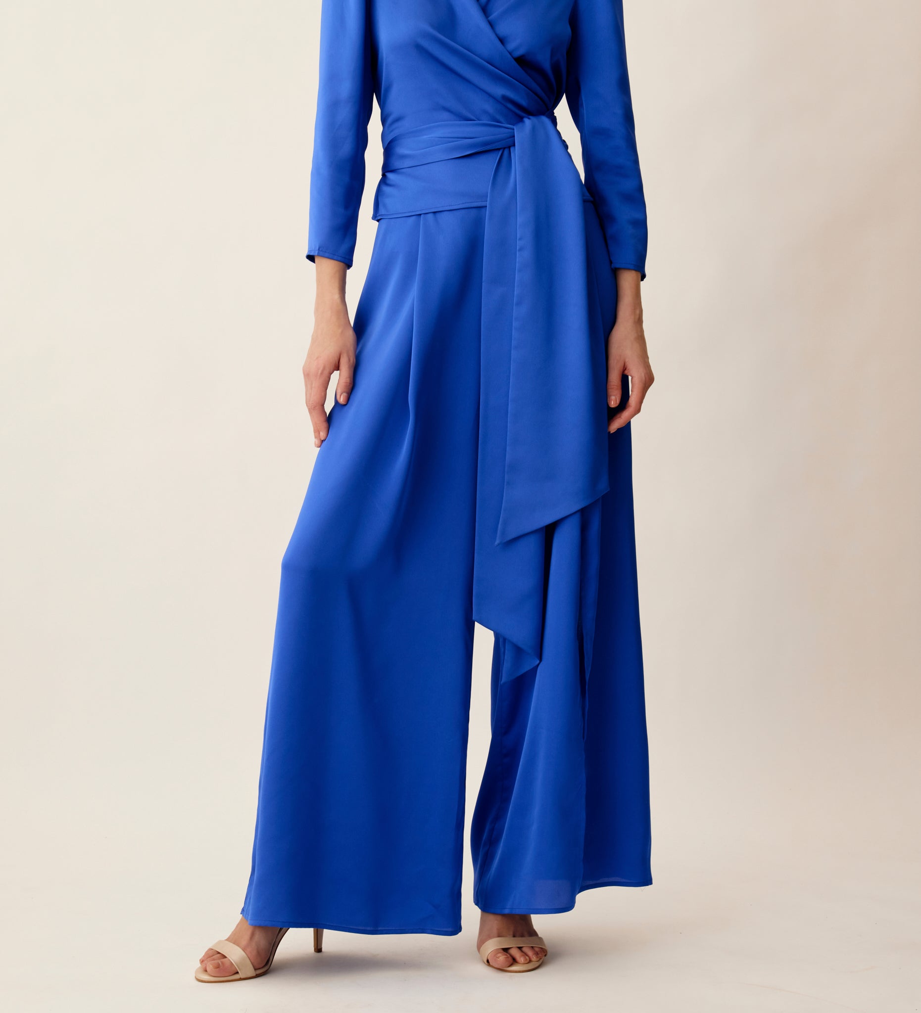 Satin palazzo pants