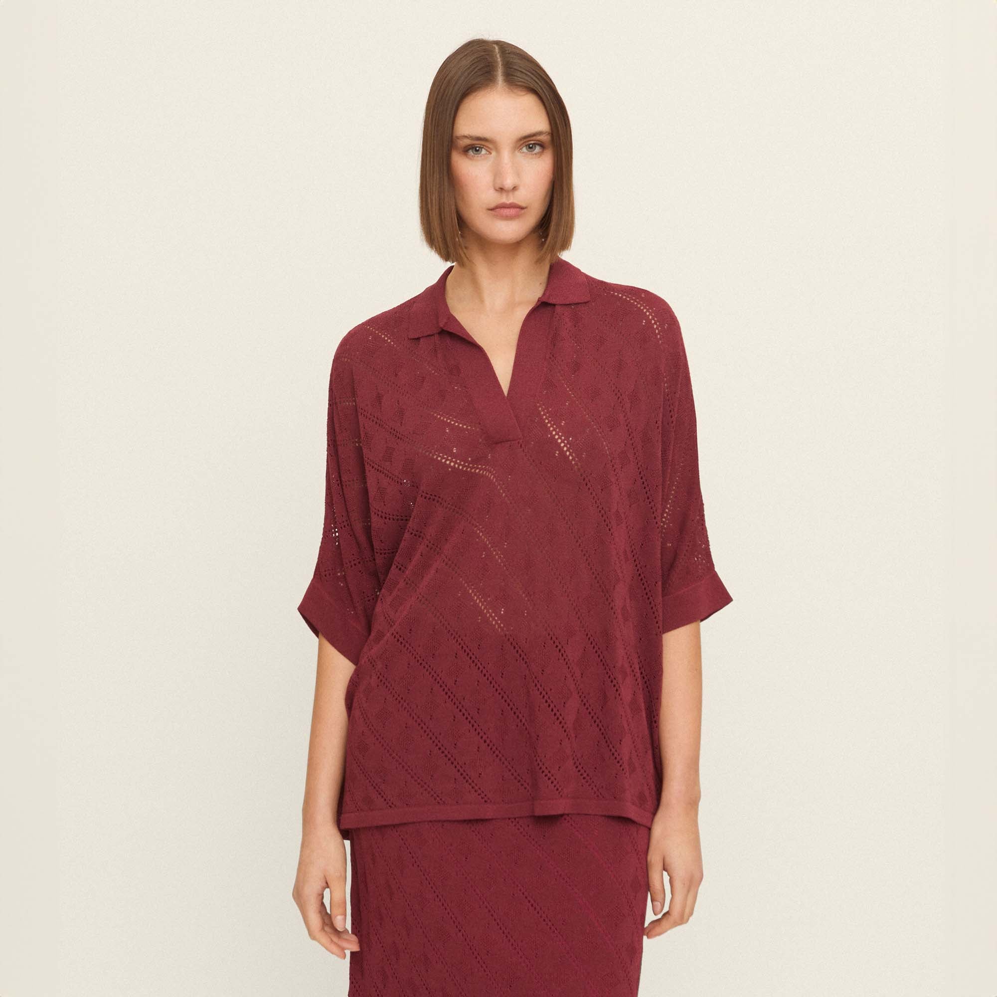 Top punto oversize calado