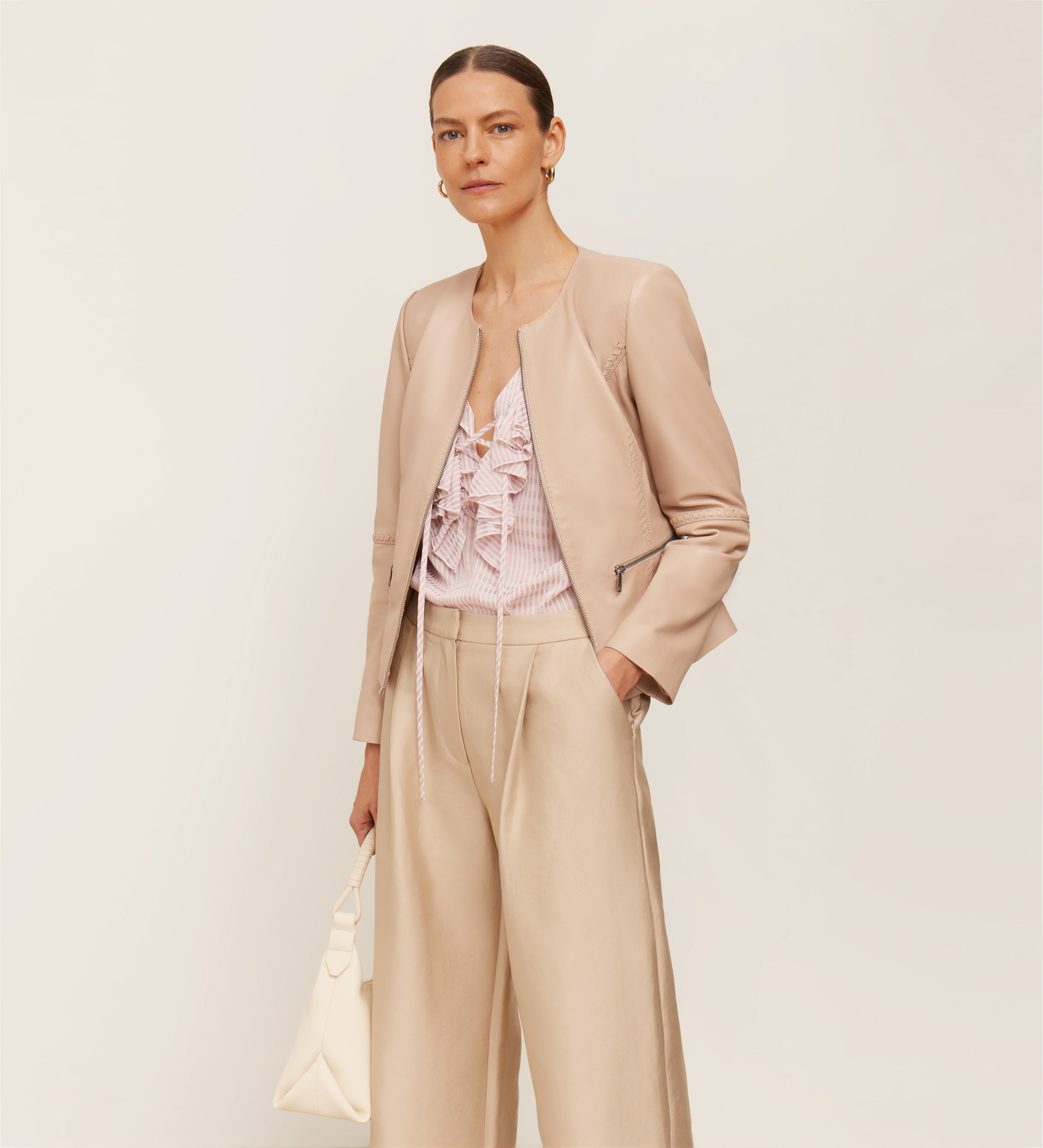 Veste en nappa avec détail tressé