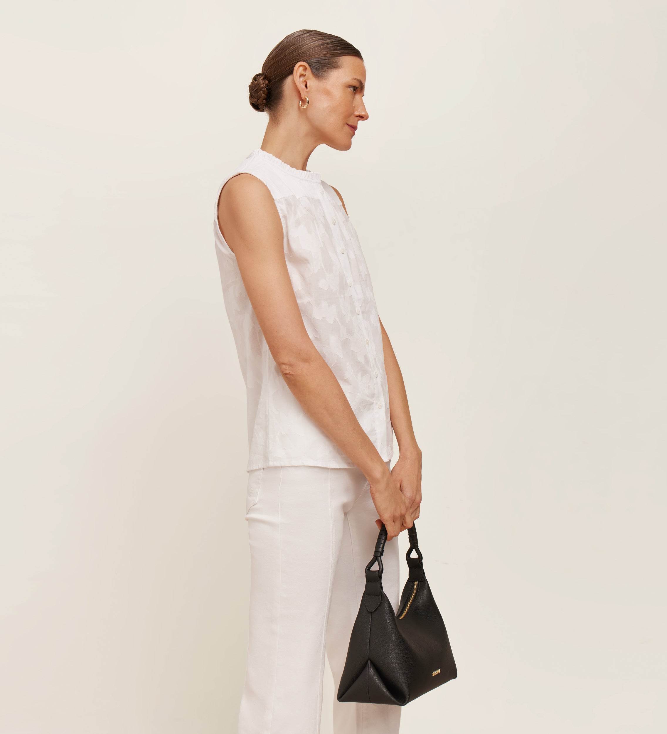 Hemmed fil coupé blouse