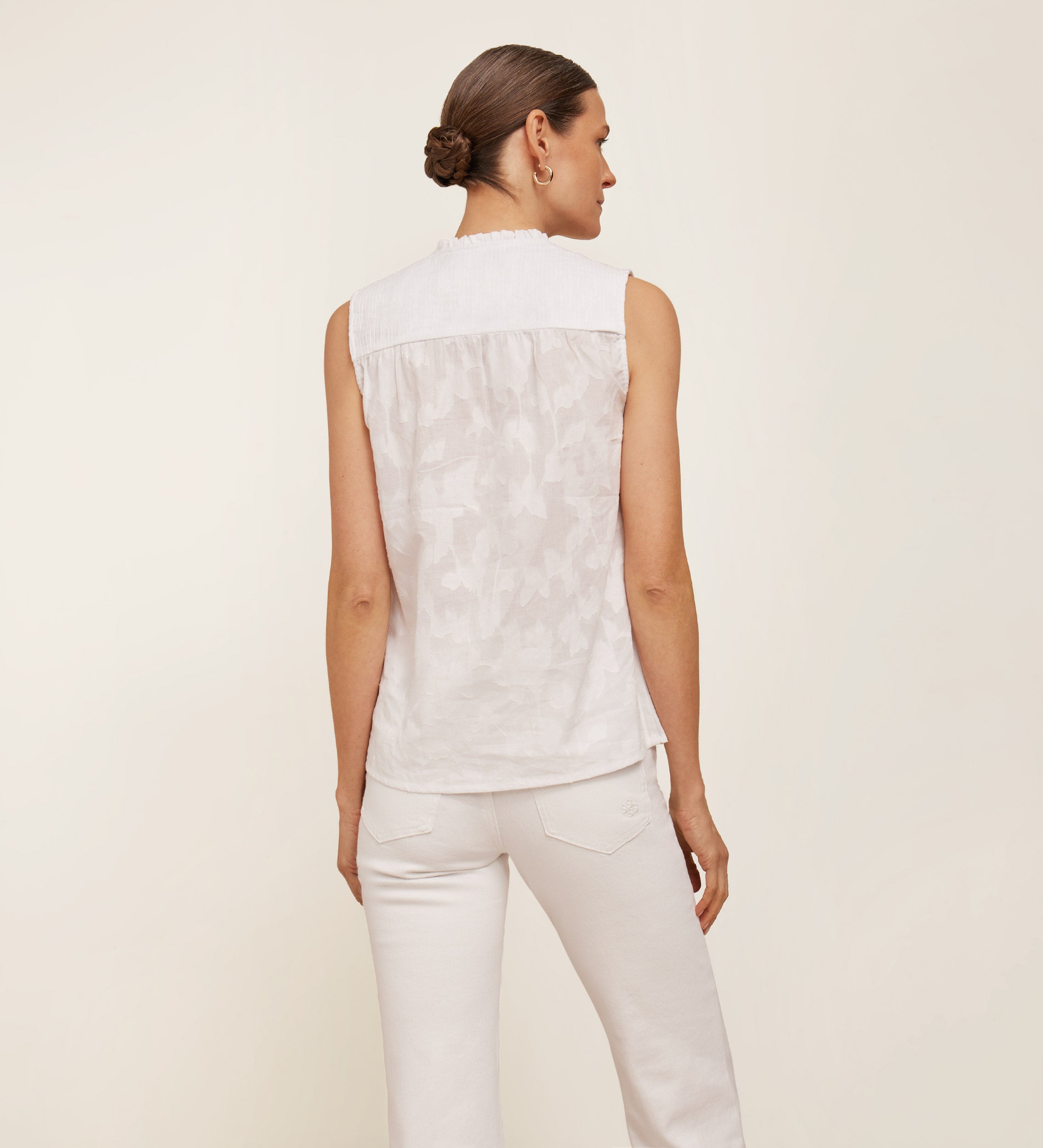 Hemmed fil coupé blouse