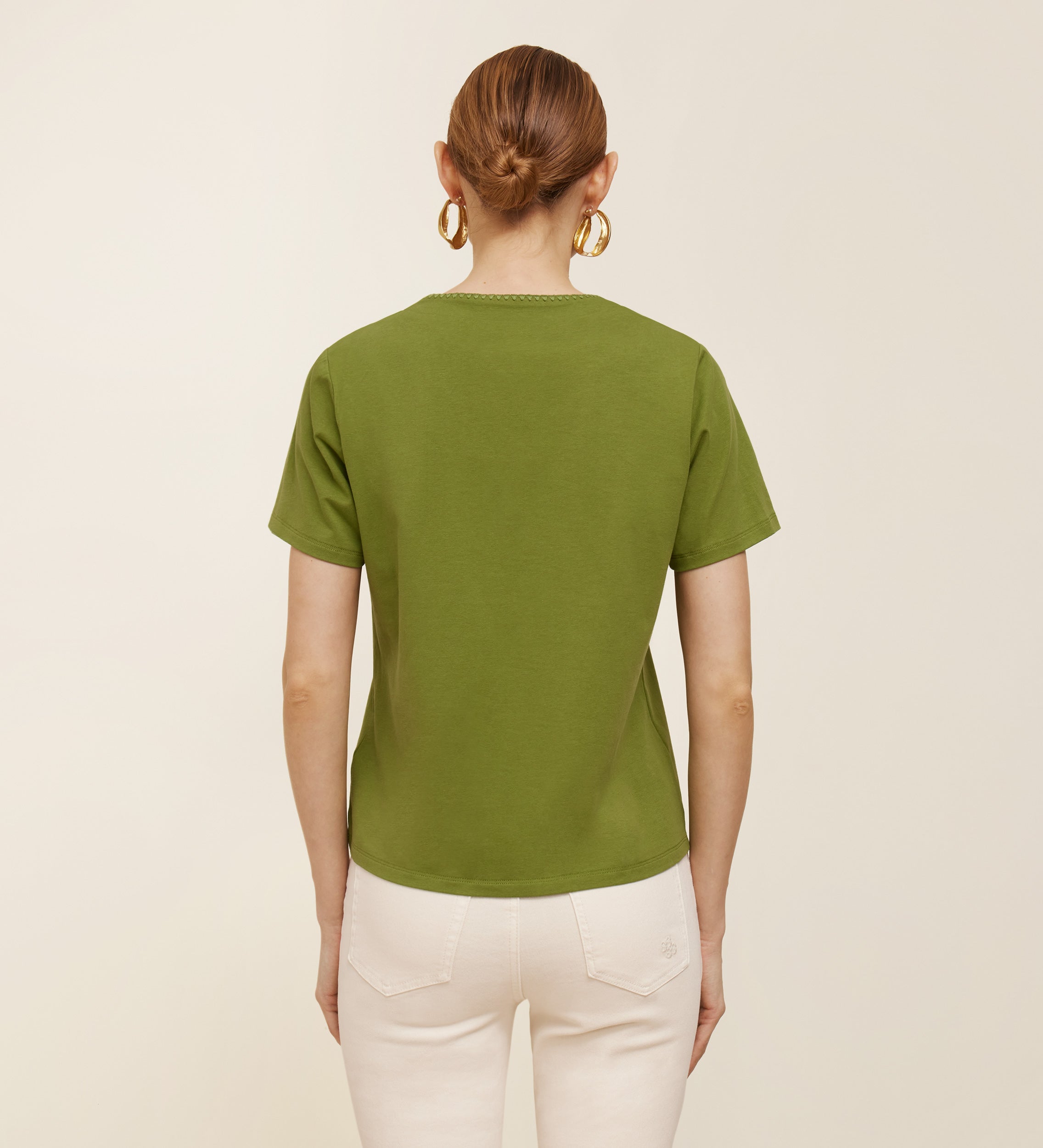Embroidered V-neck t-shirt