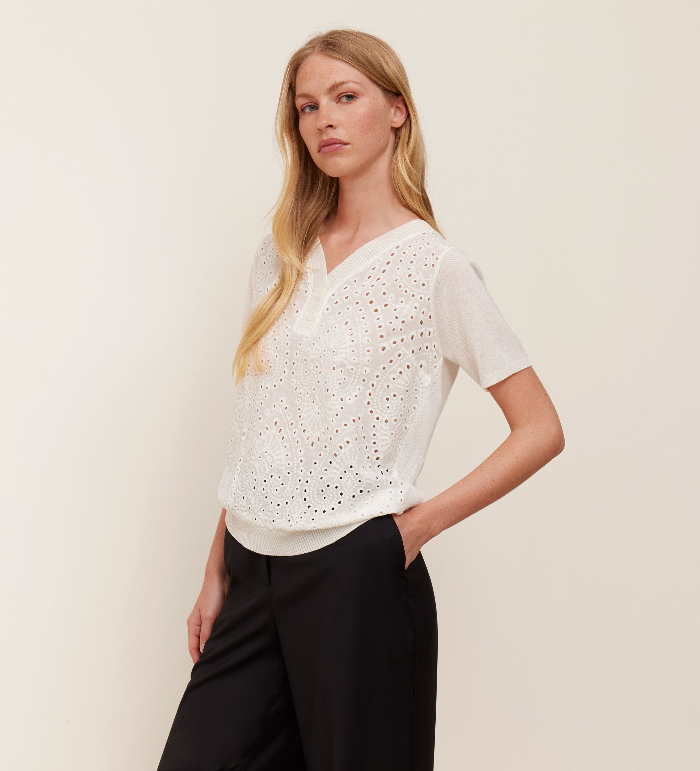 Haut en tricot à manches