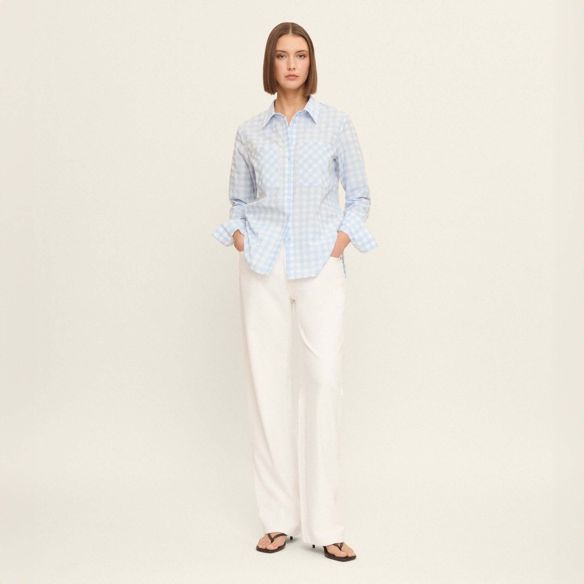 Gingham shirt blouse