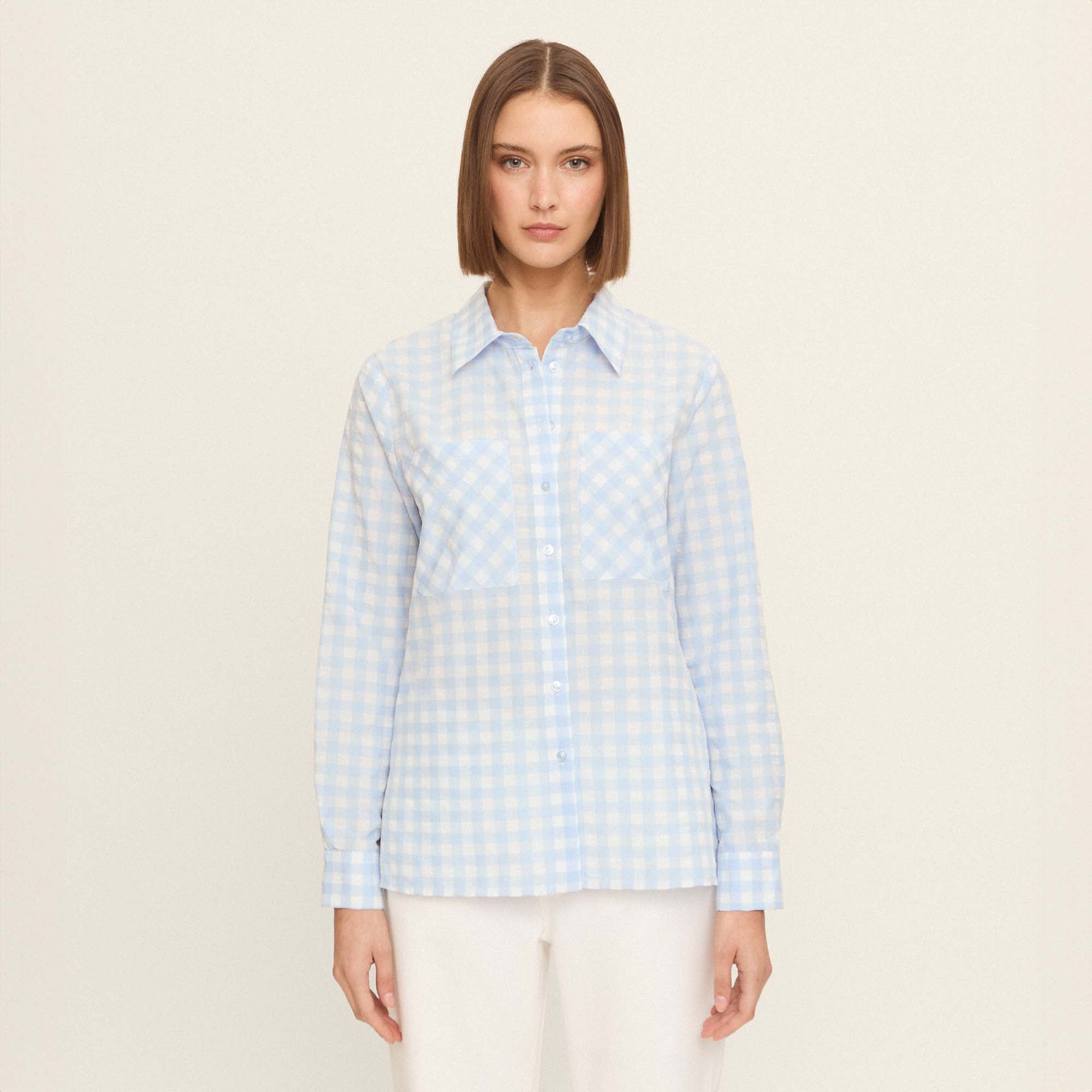 Gingham shirt blouse