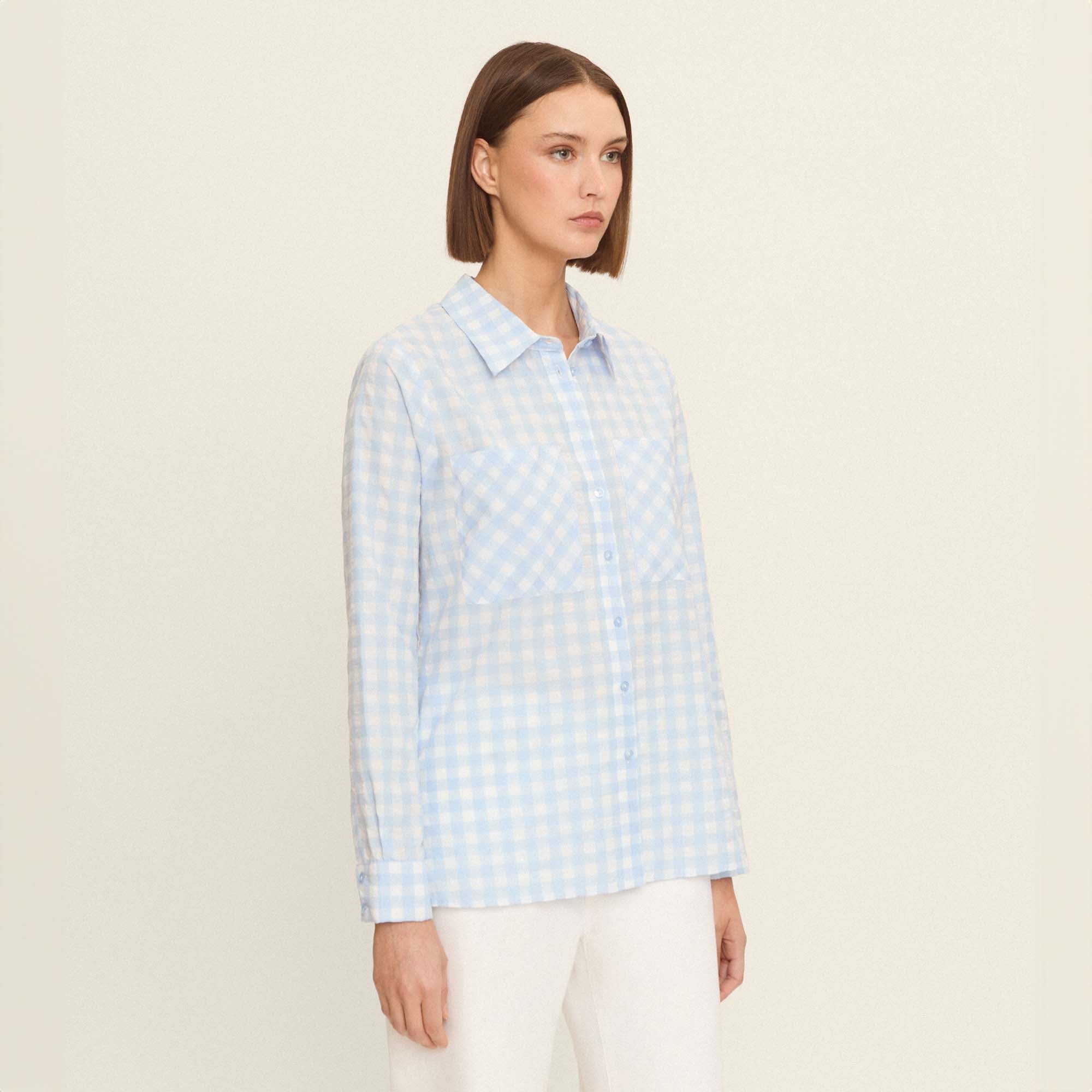 Gingham shirt blouse