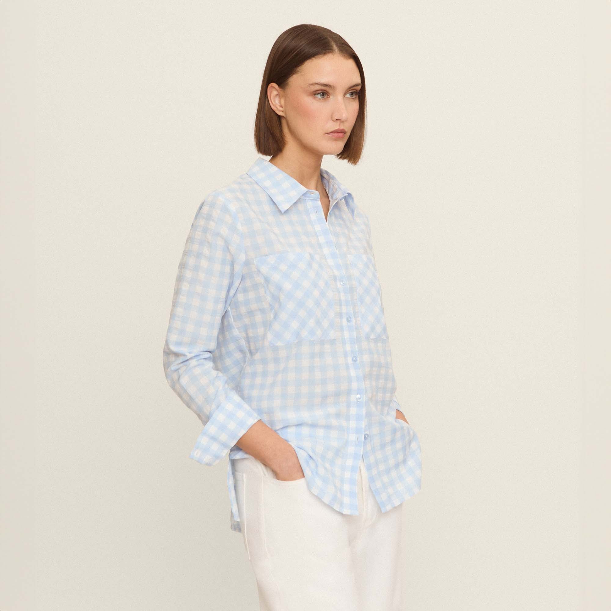 Gingham shirt blouse