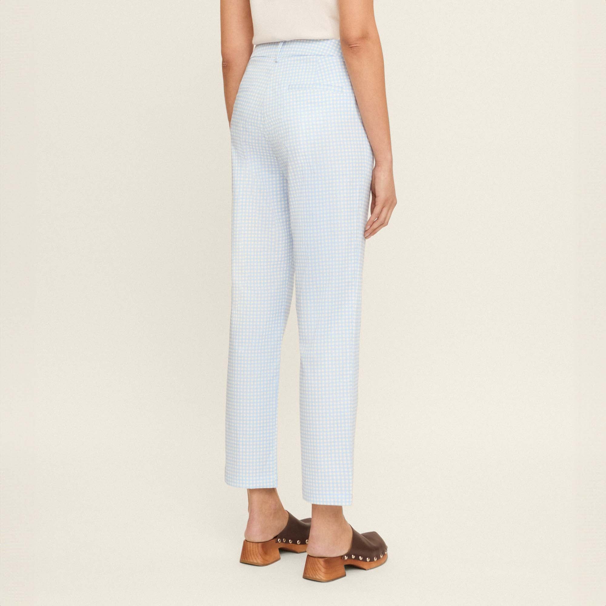 Straight gingham trousers