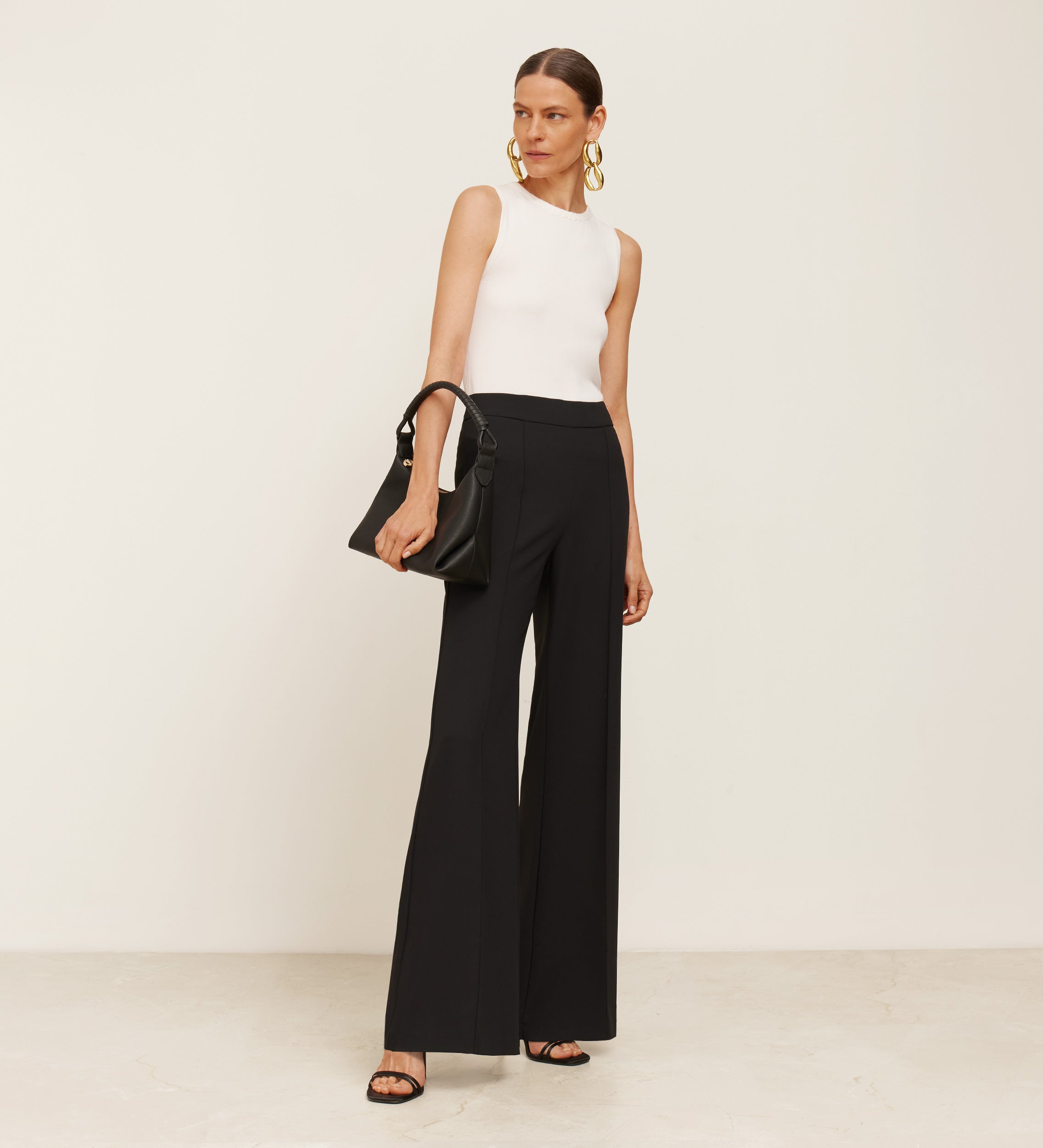 Pantalón crepé acampanado