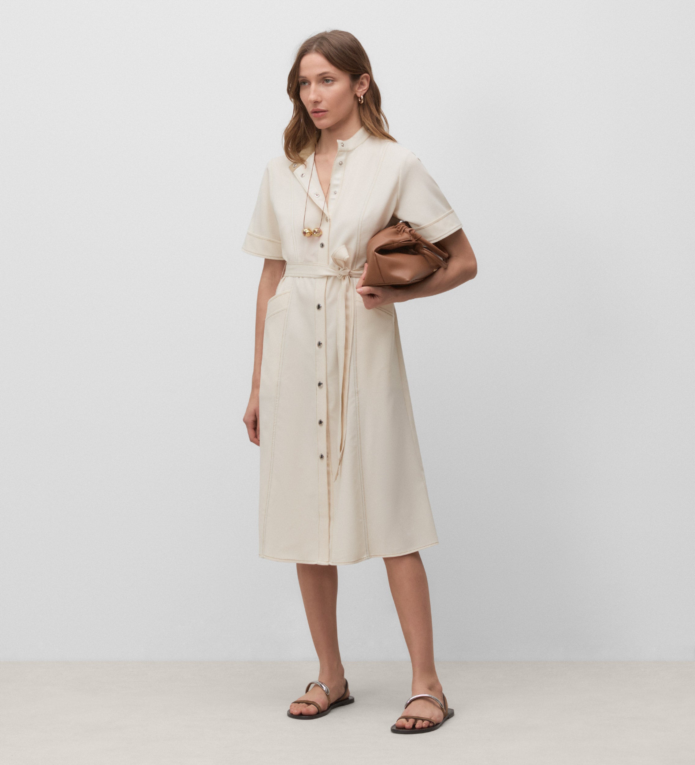 Short sleeve shirt dress