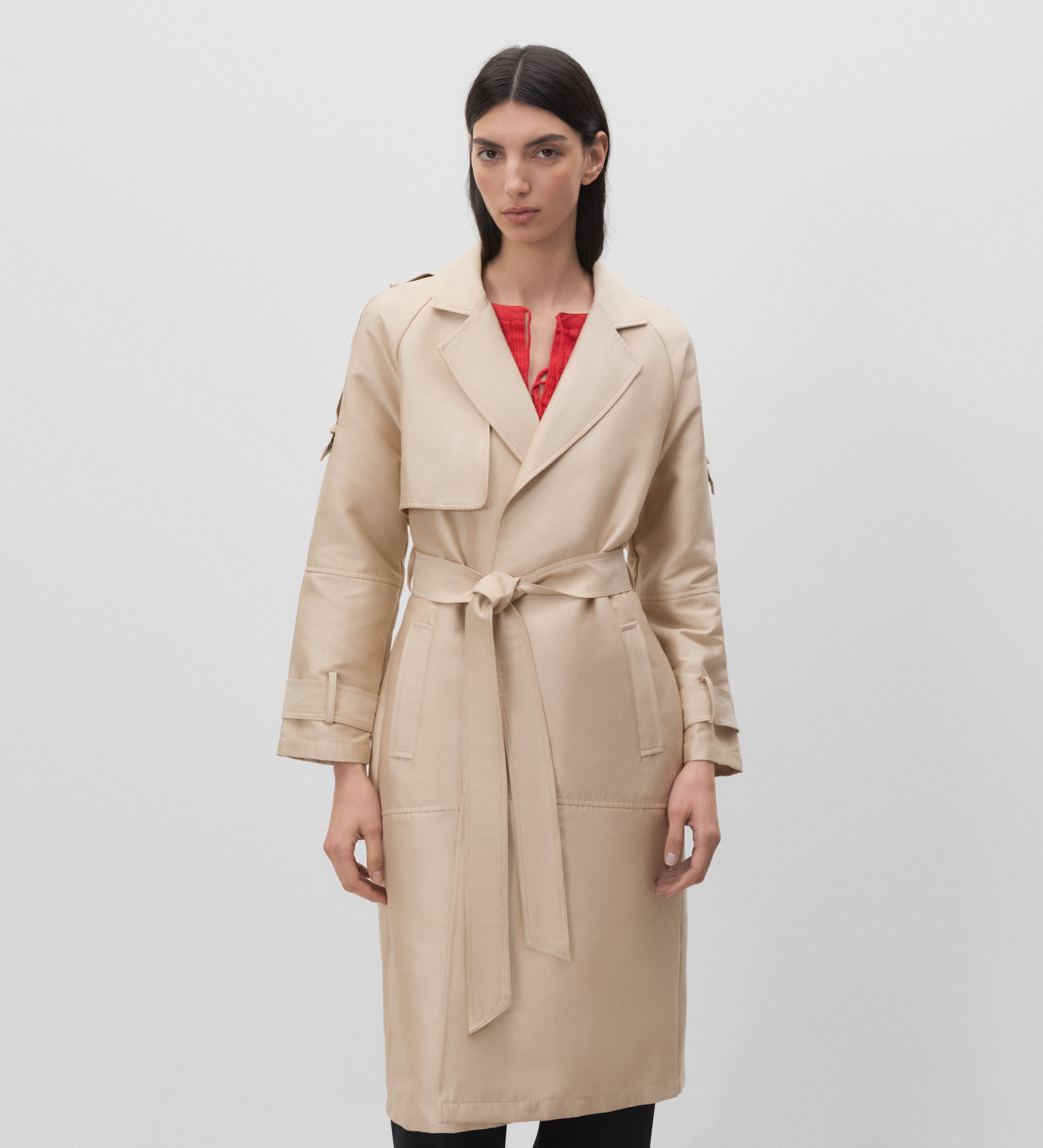 Gabardina cinturón lazada