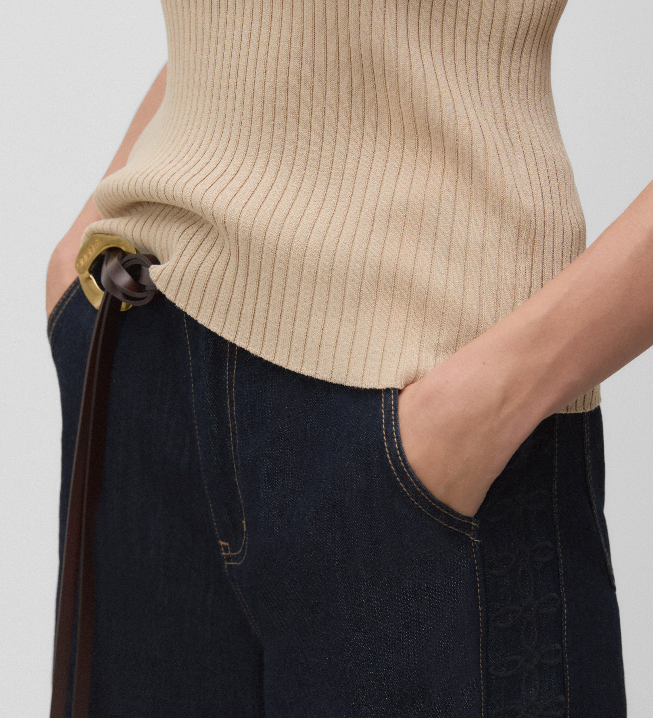 Top punto cuello polo