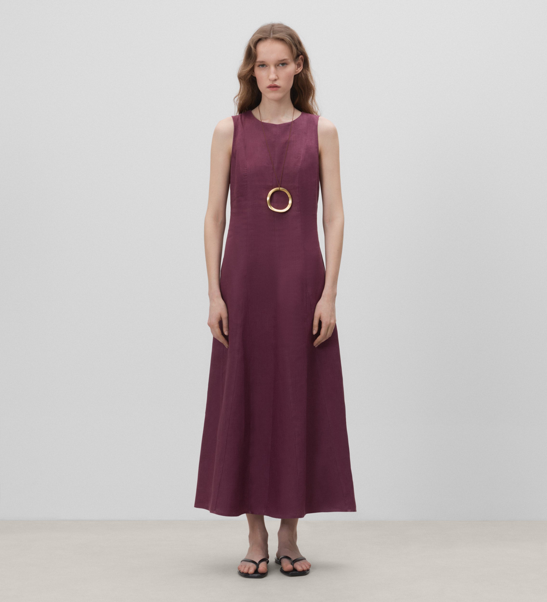 Vestido sisado godets
