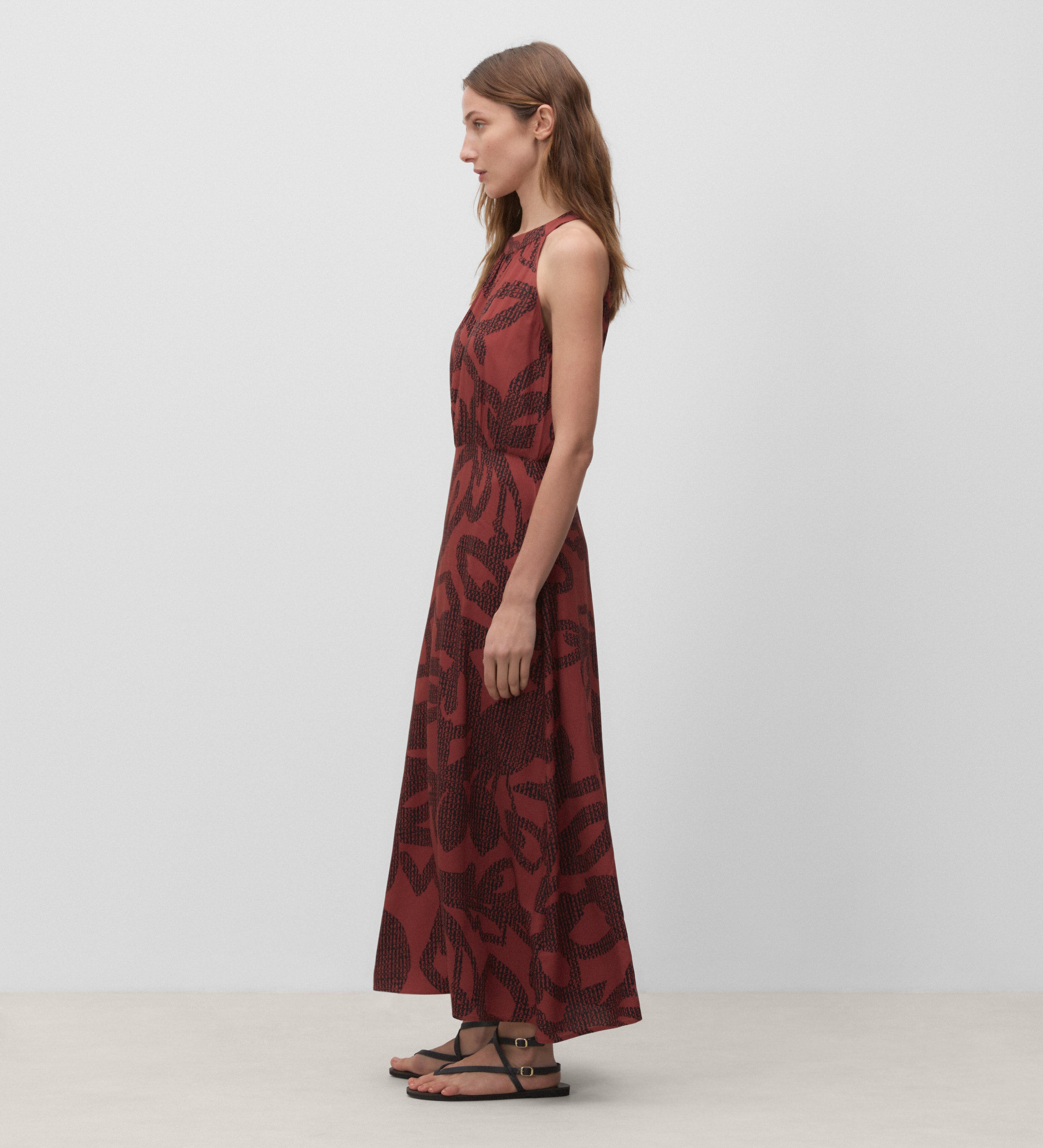 Printed halter dress