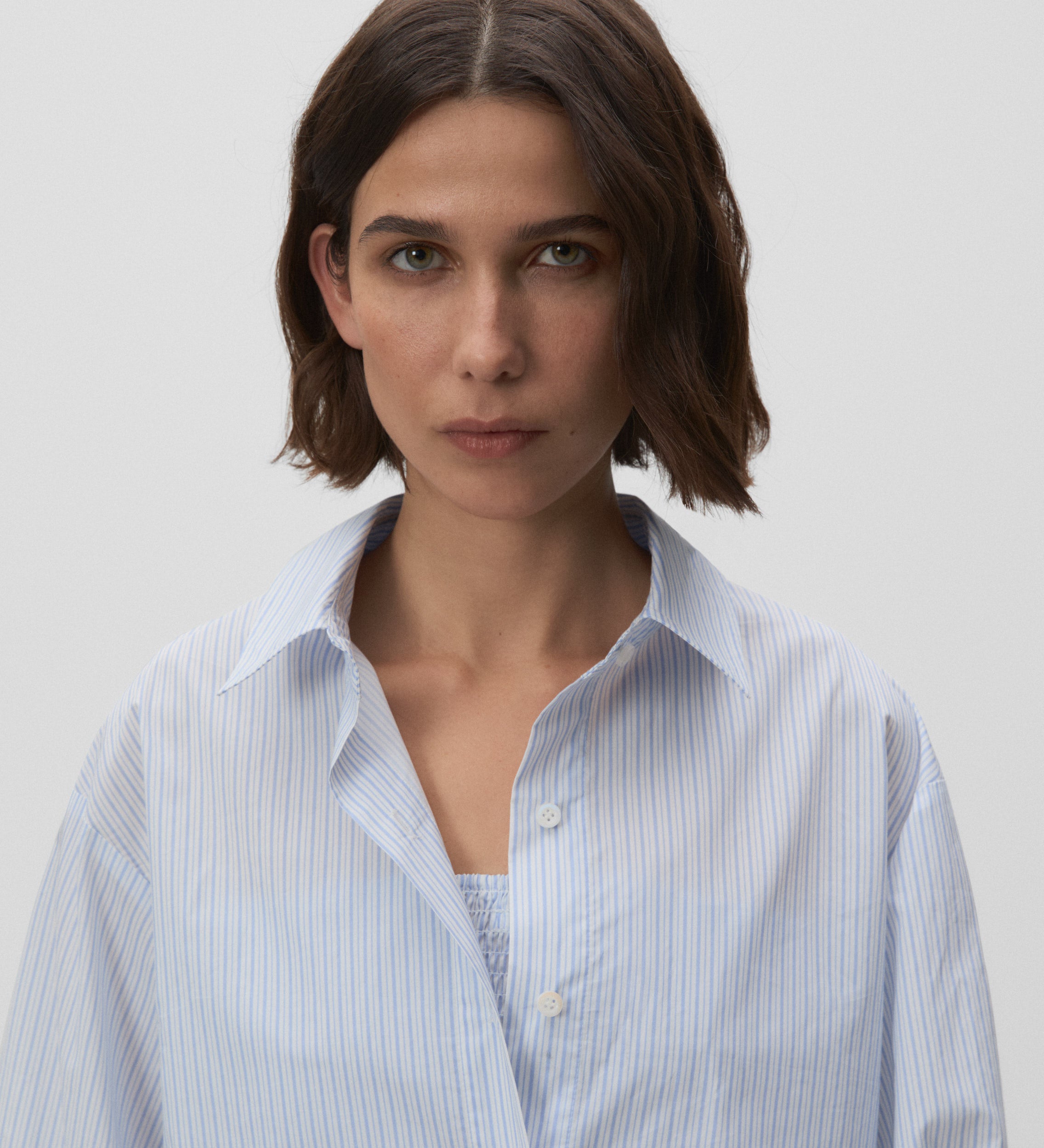 Chemise courte à rayures