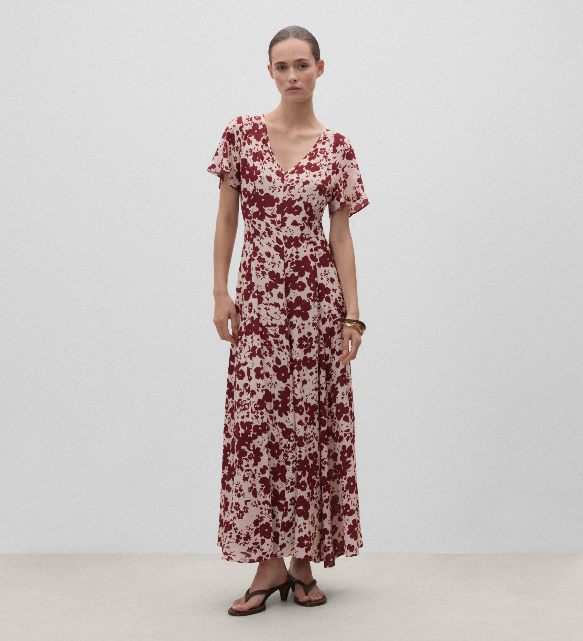 V-neck print dress