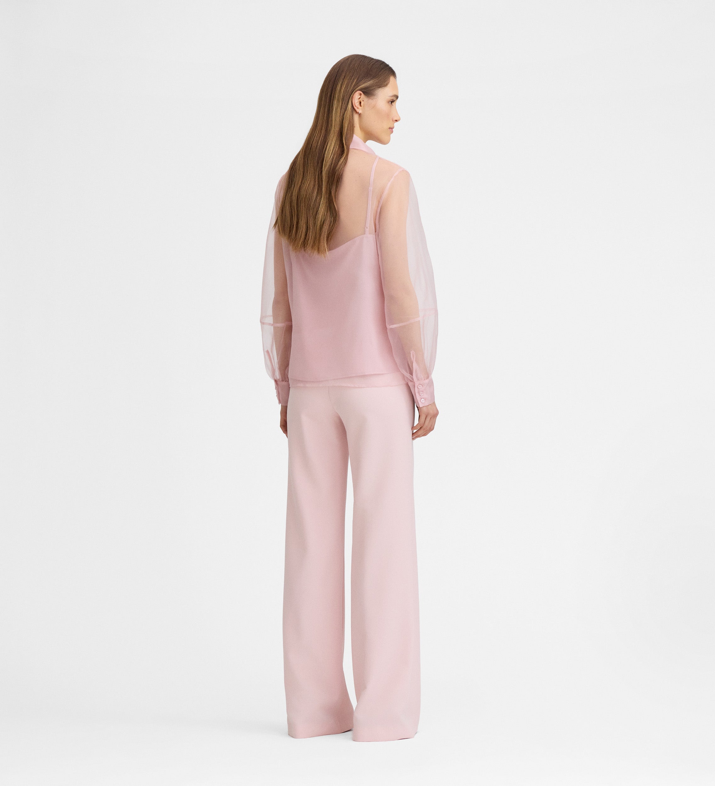 Blusa organza manga larga