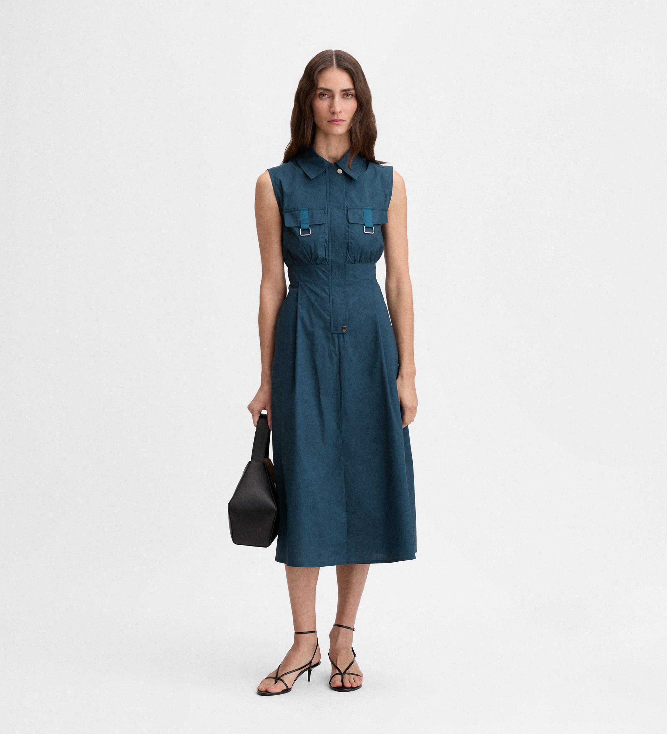 Robe midi chemise boucles