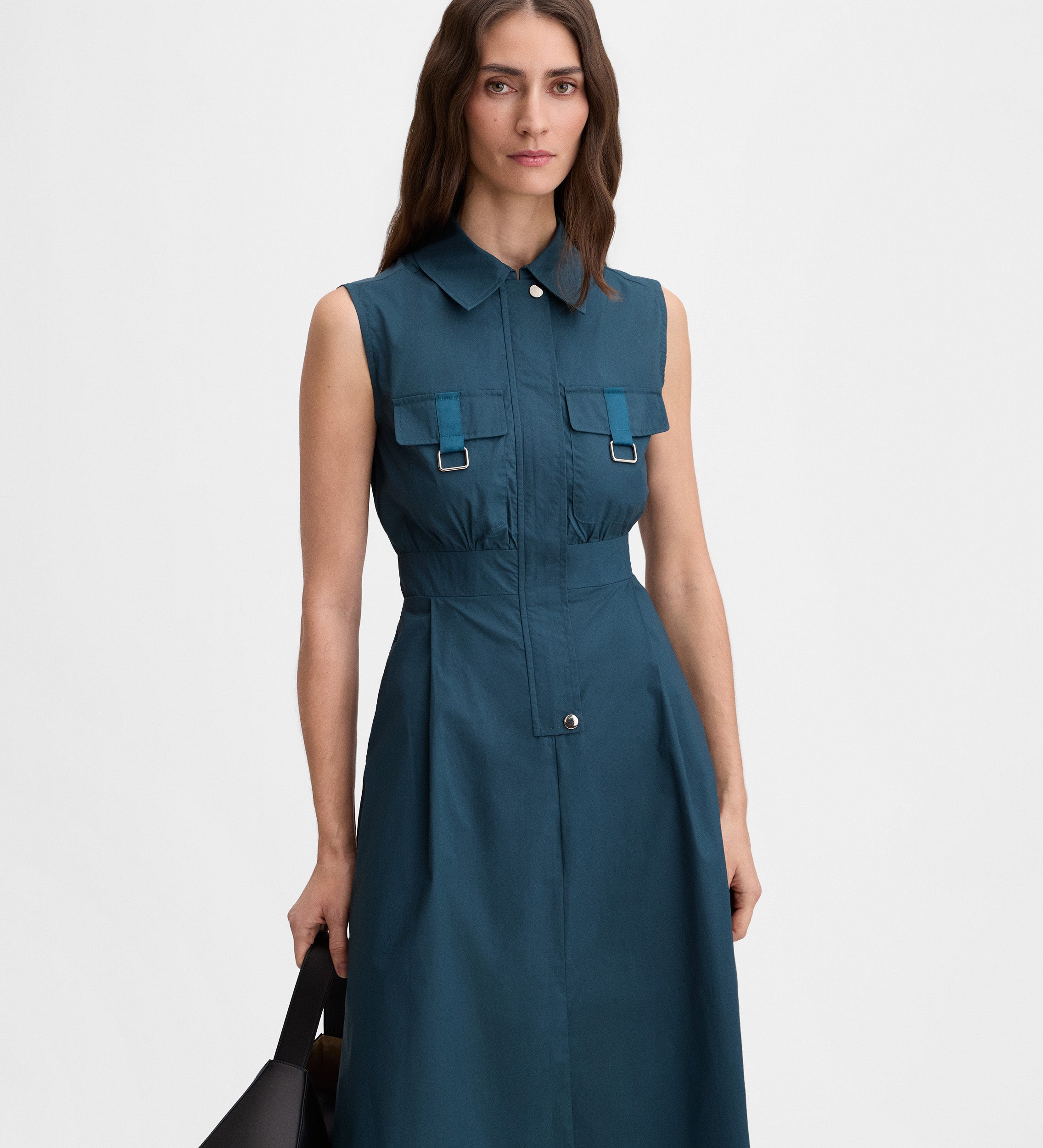 Robe midi chemise boucles