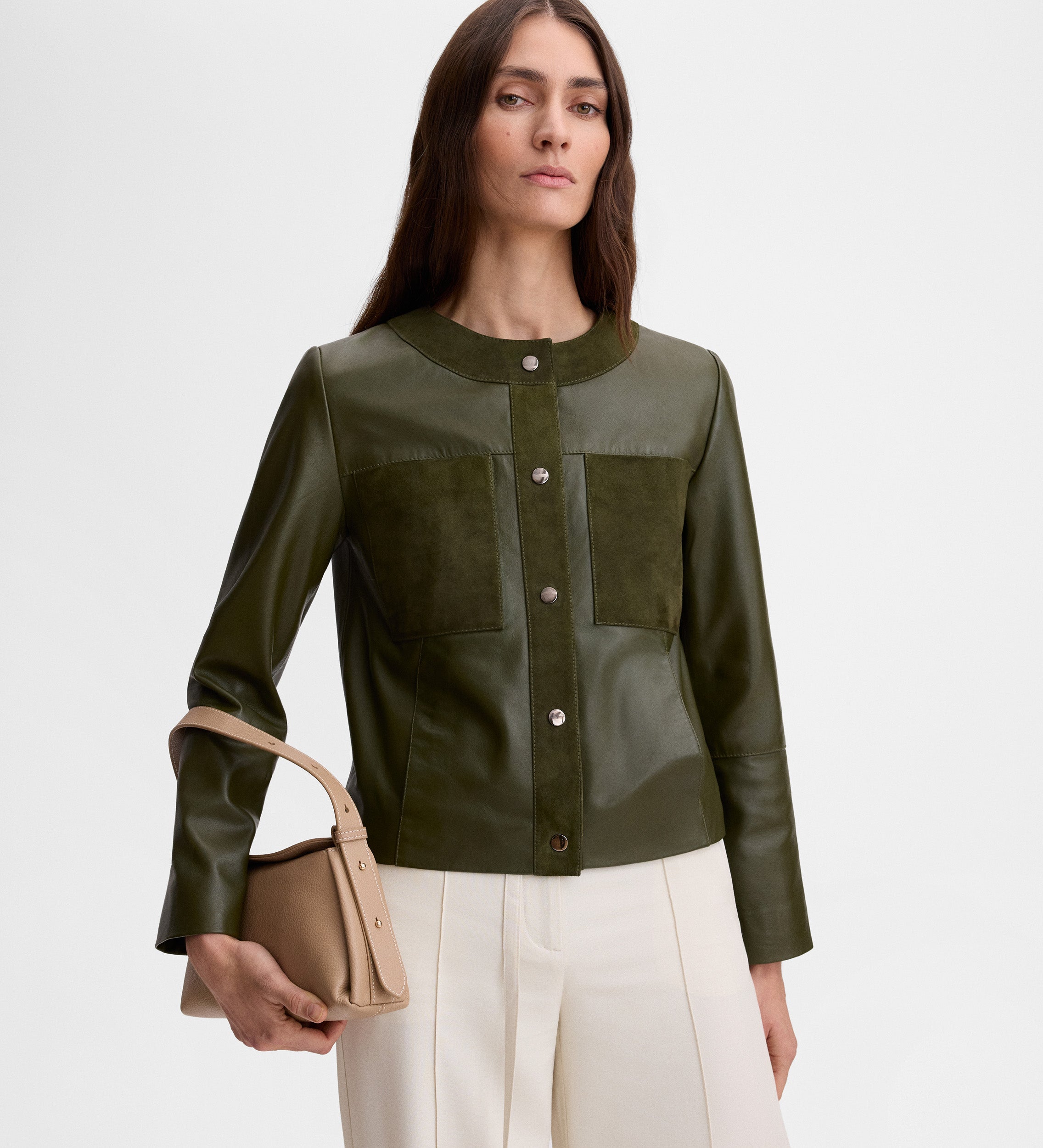 Chaqueta napa detalles ante