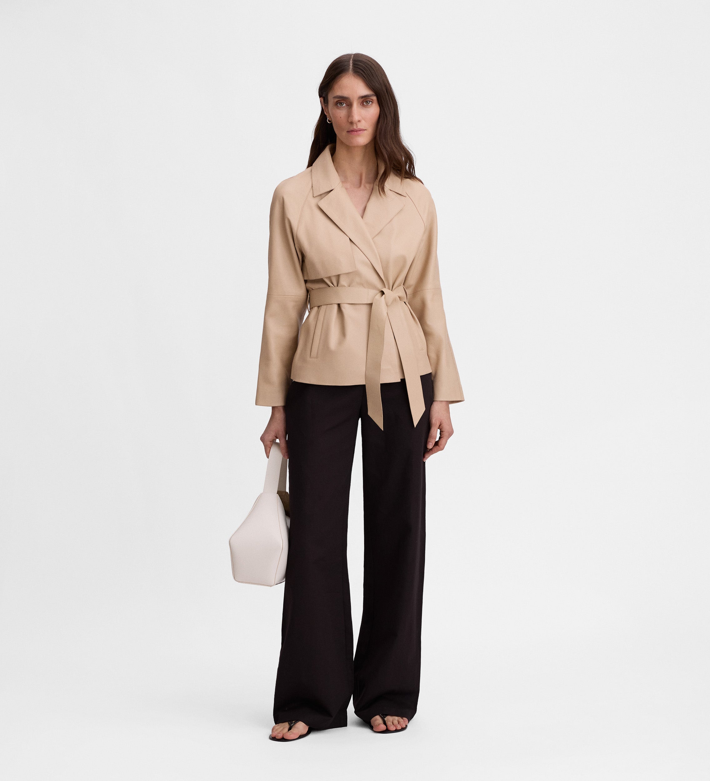 Short napa trench coat