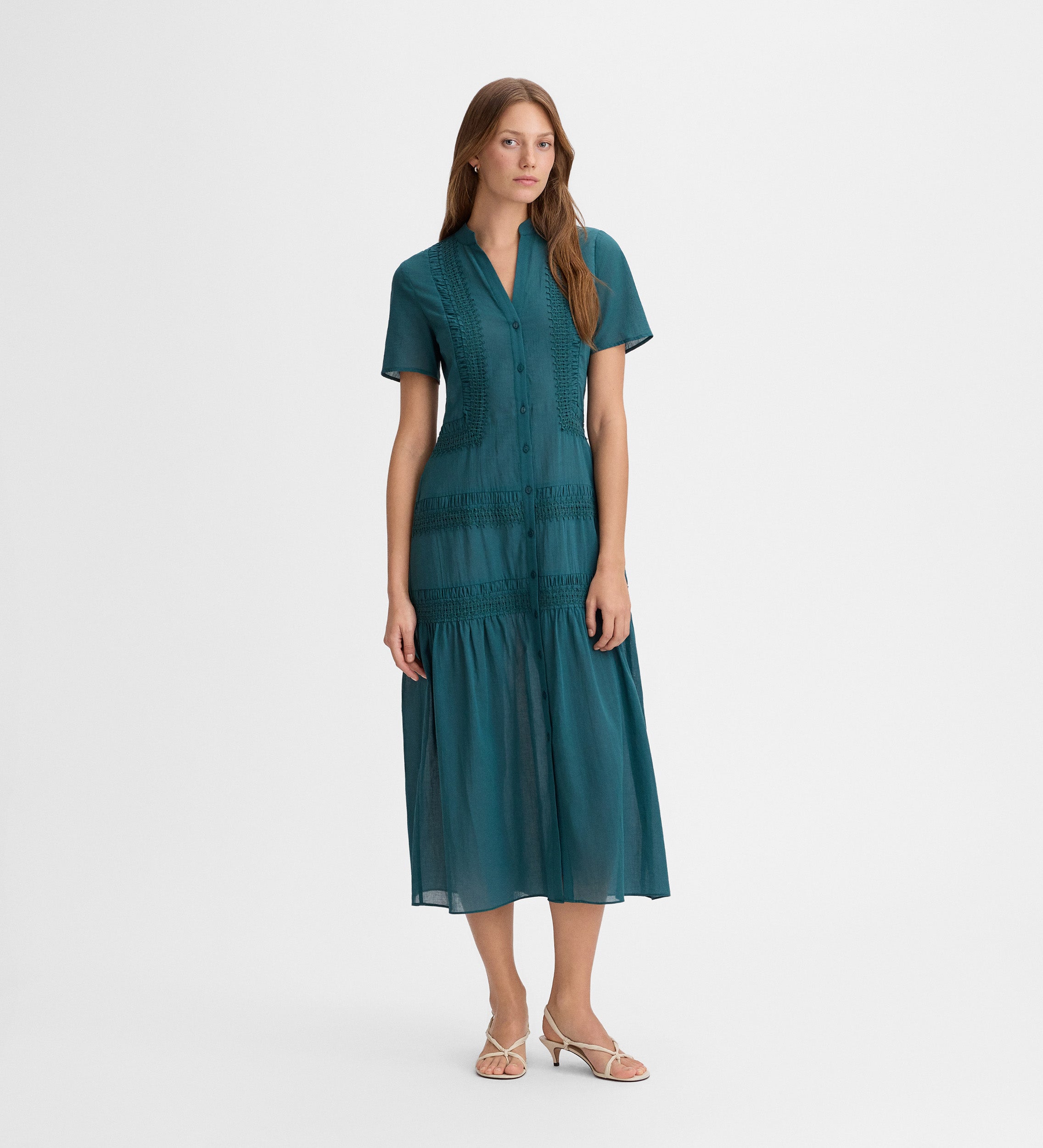 Robe midi bordure dentelle
