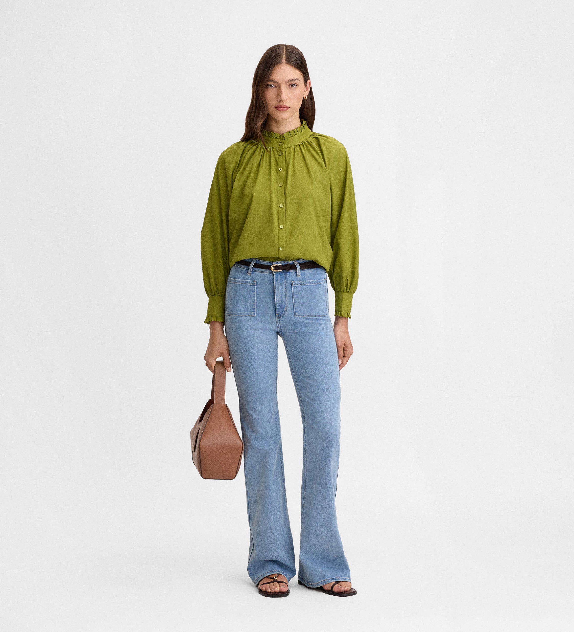 Blusa algodón volante
