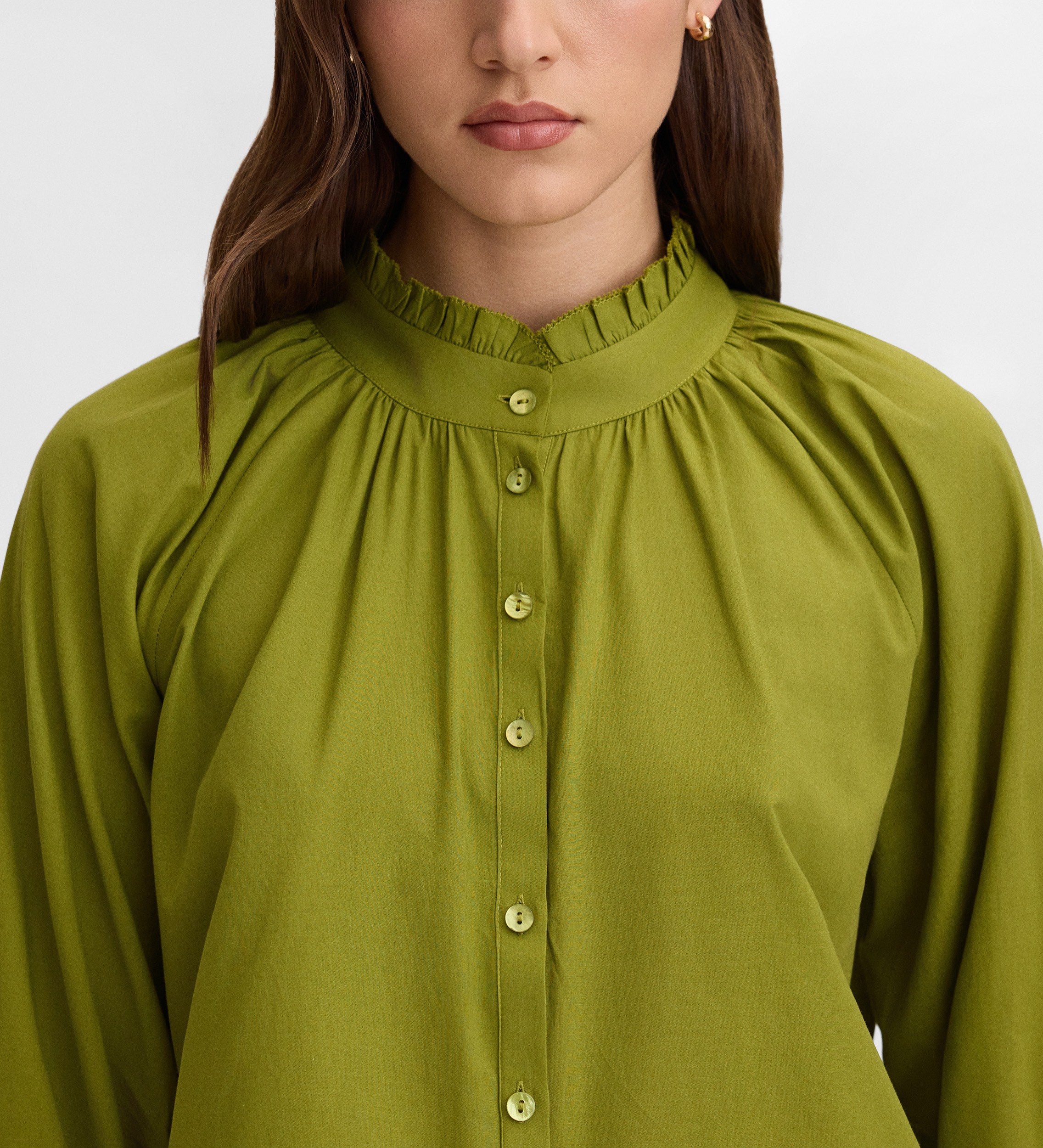 Blusa algodón volante