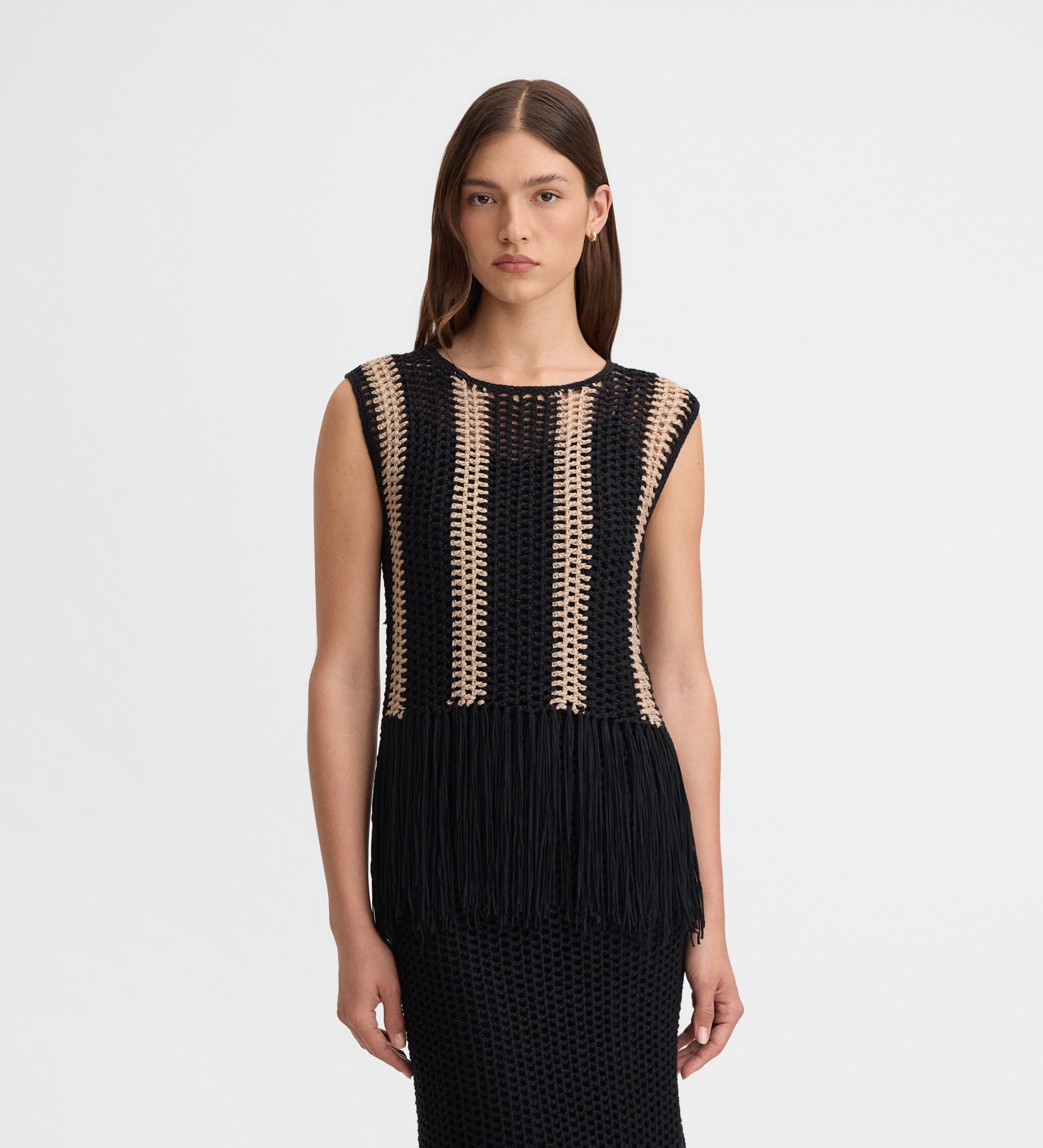 Top crochet flecos bicolor