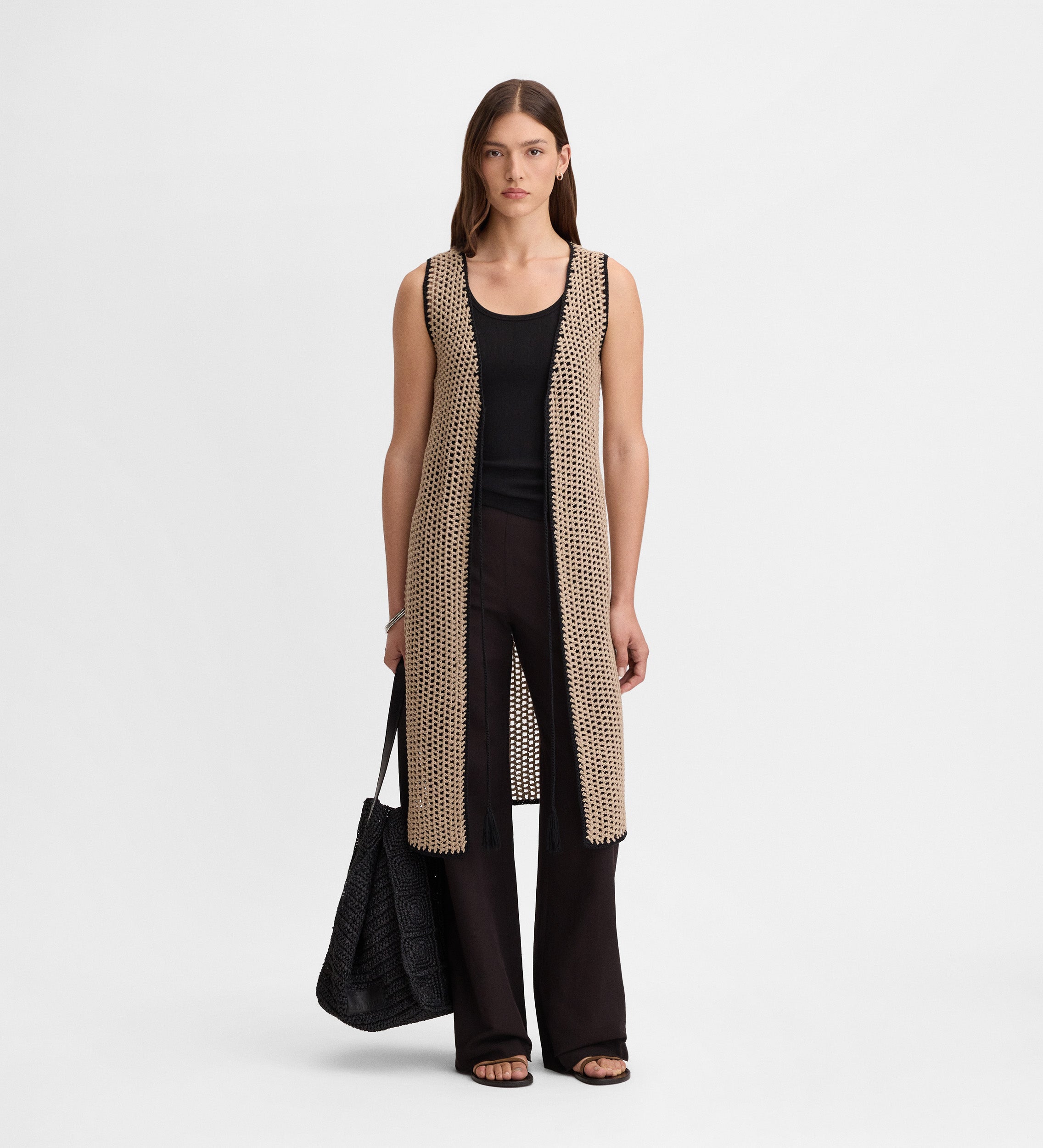 Long knit vest