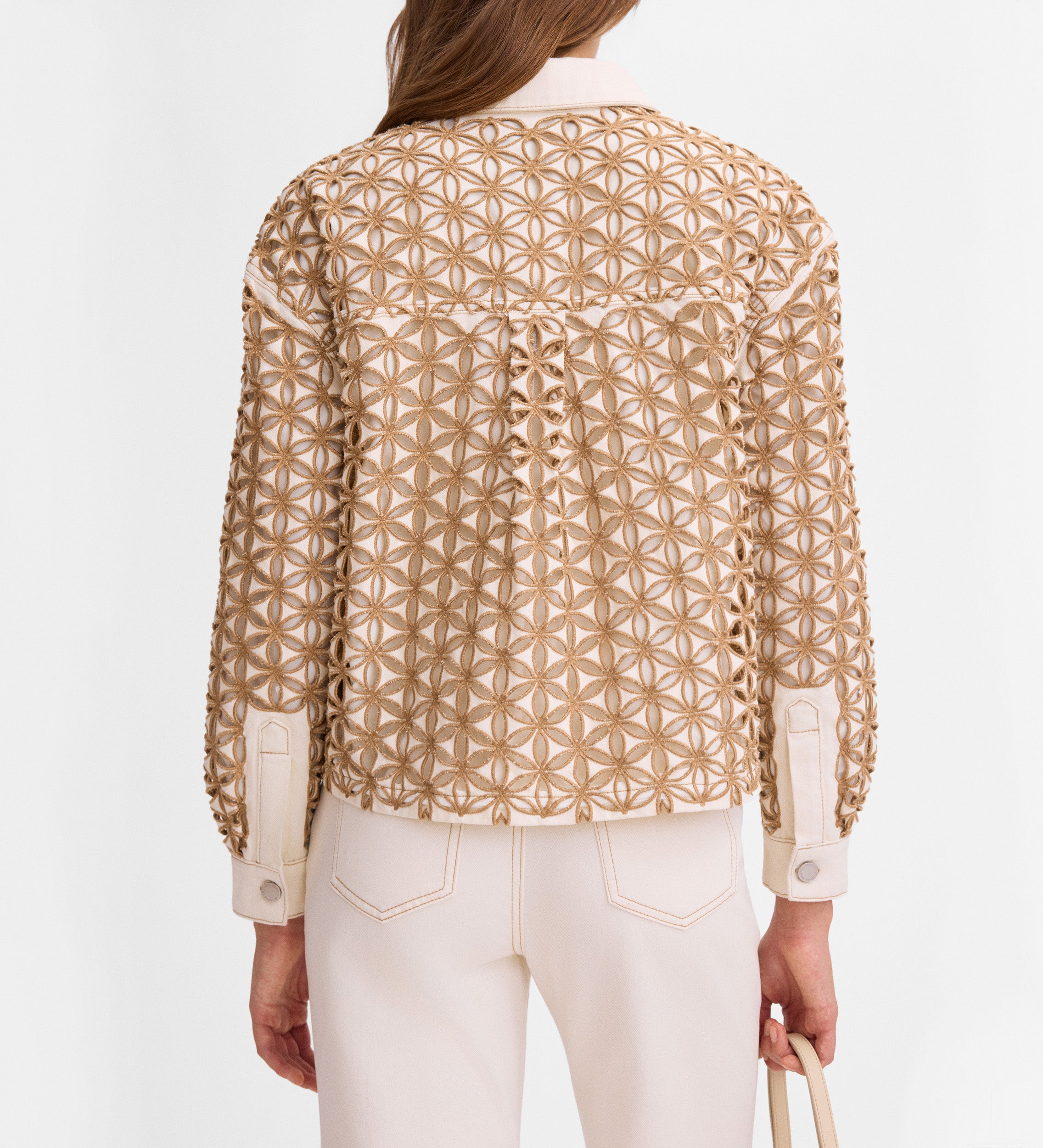 Chaqueta tejana bordado inglés
