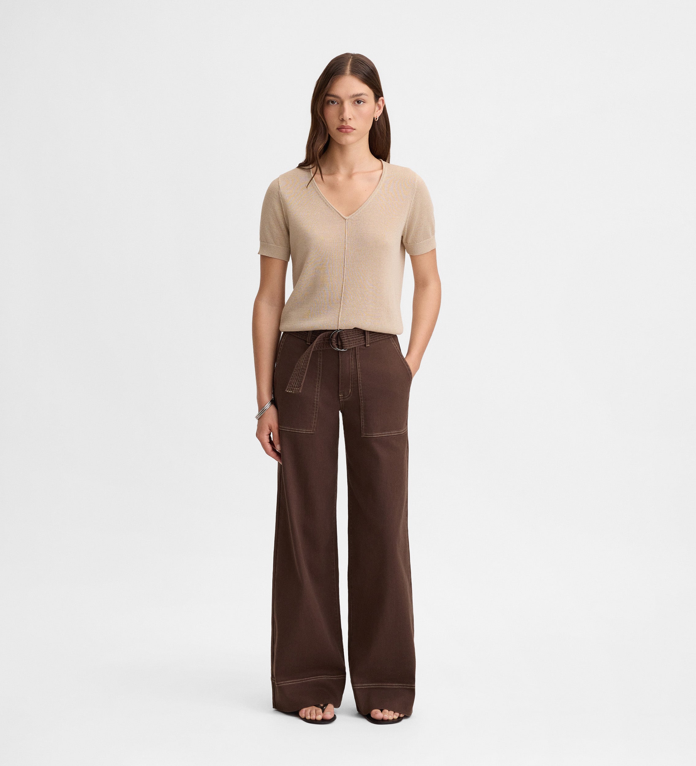 Pantalon en jean surpiqûres