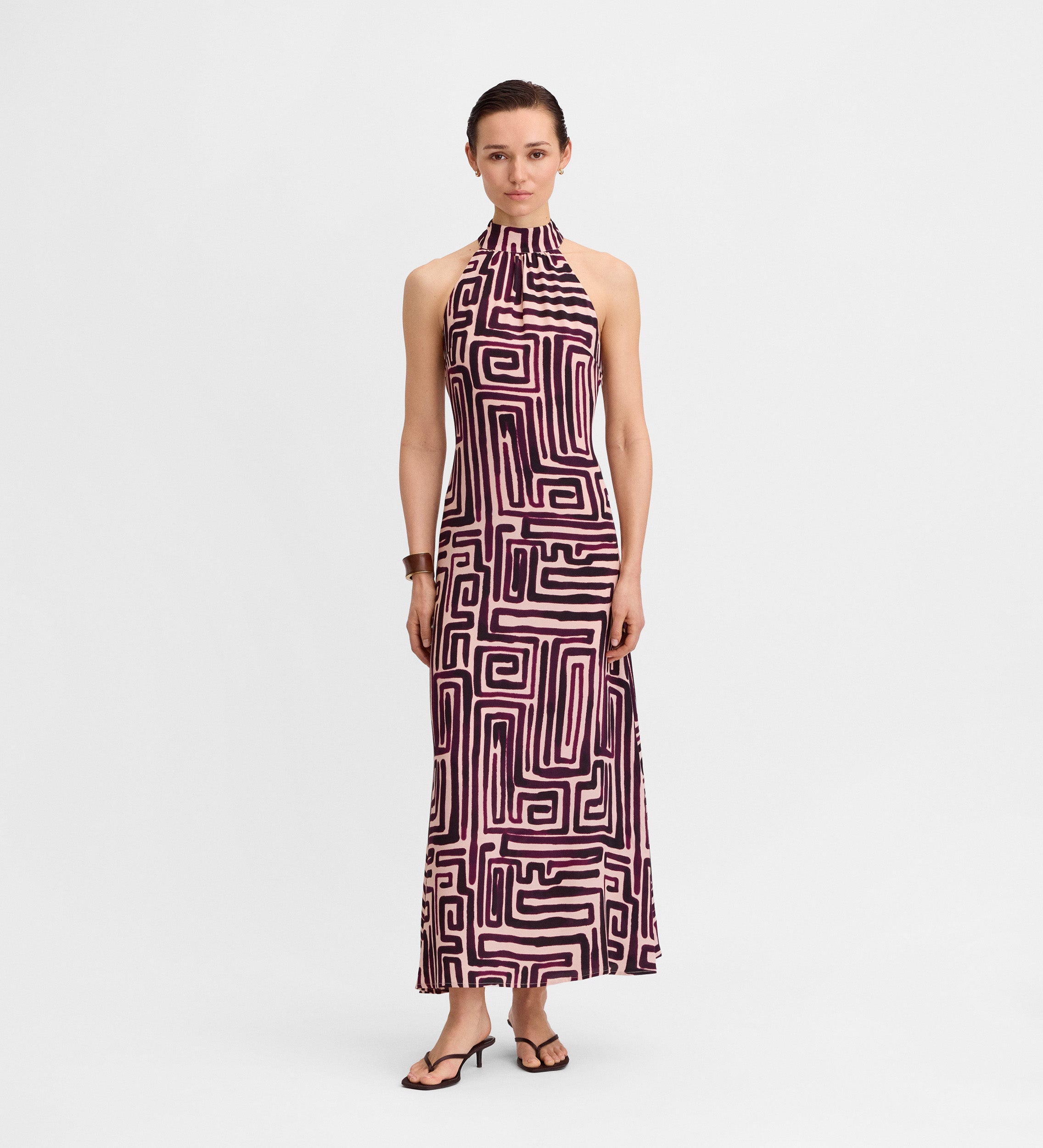 Printed halter dress