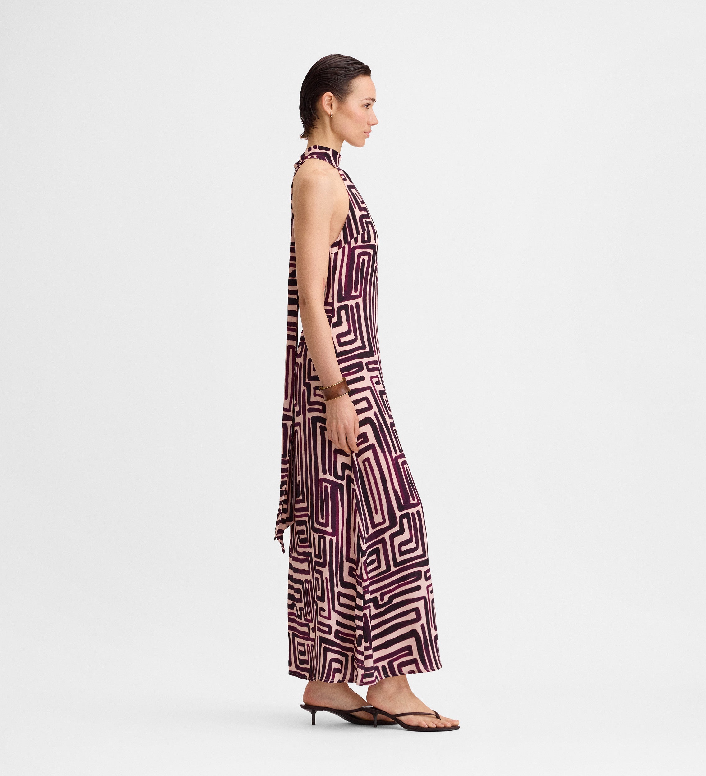 Printed halter dress
