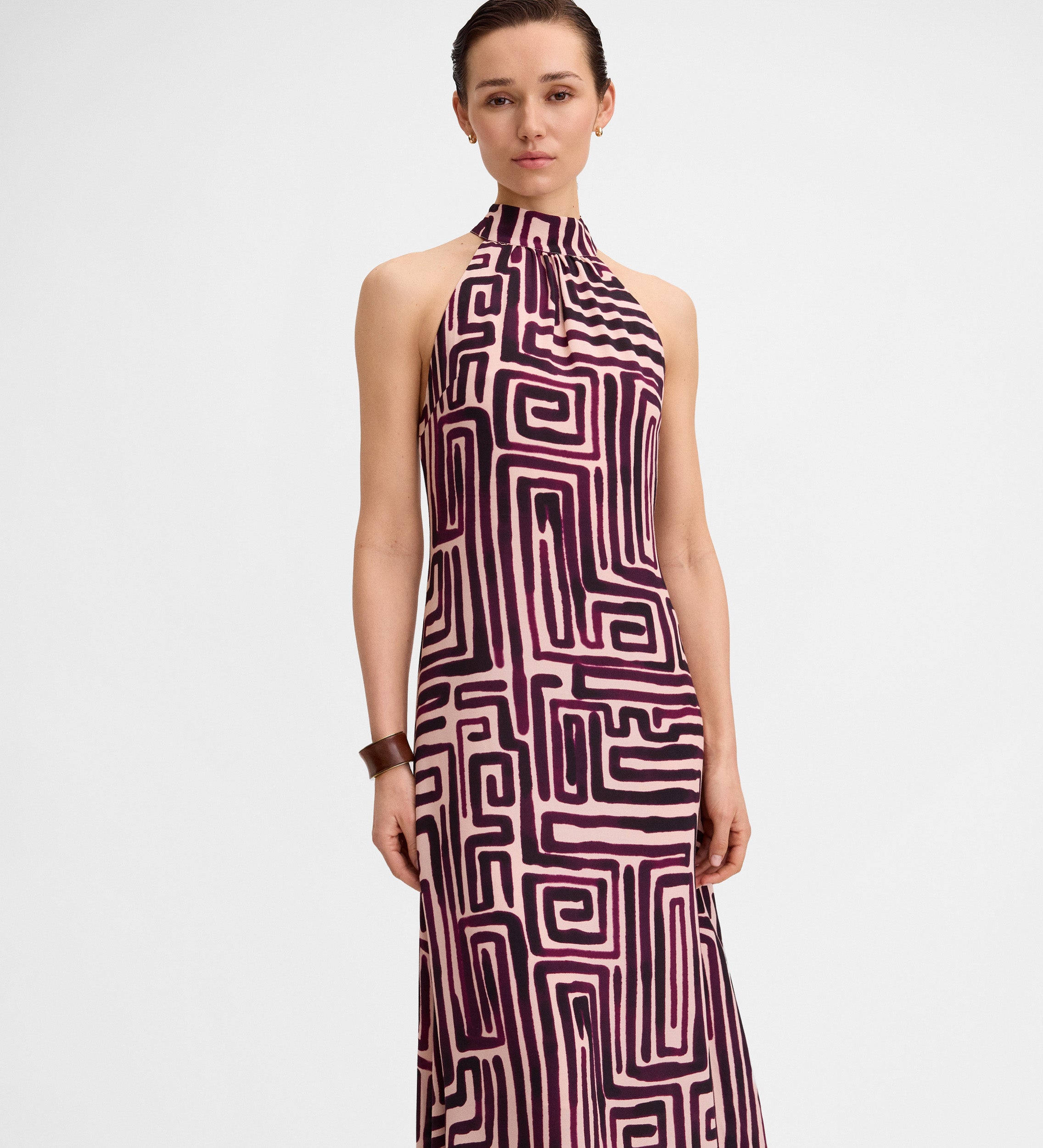 Printed halter dress