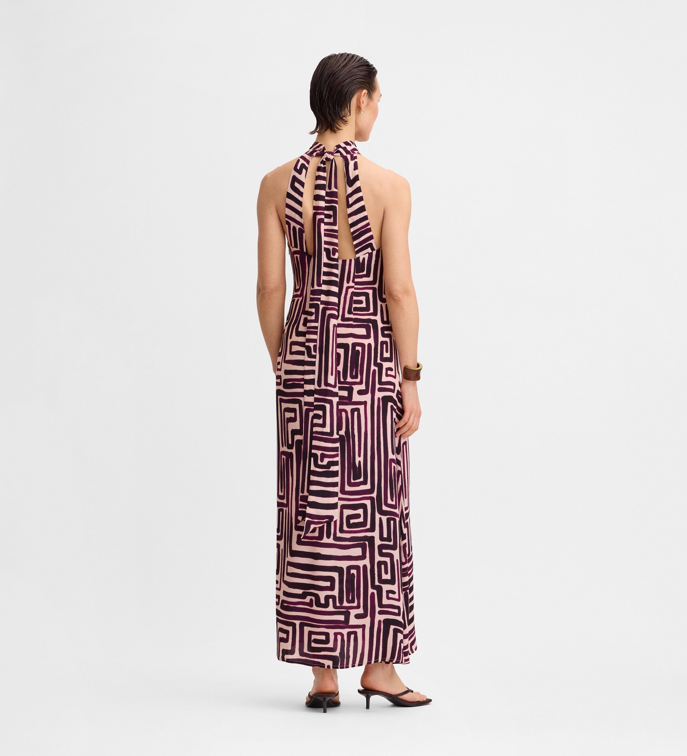 Printed halter dress